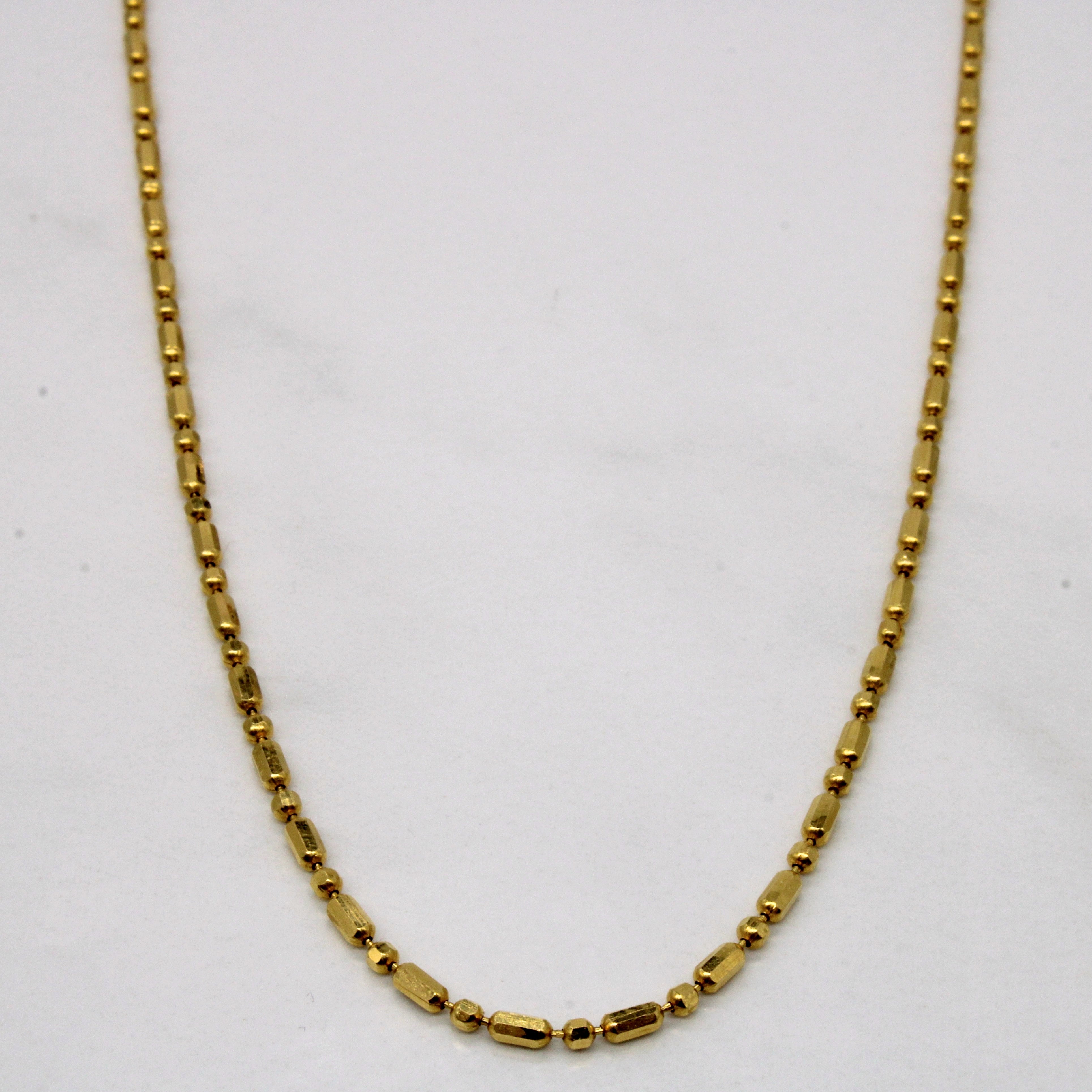 22k Yellow Gold Bead Chain | 18" |