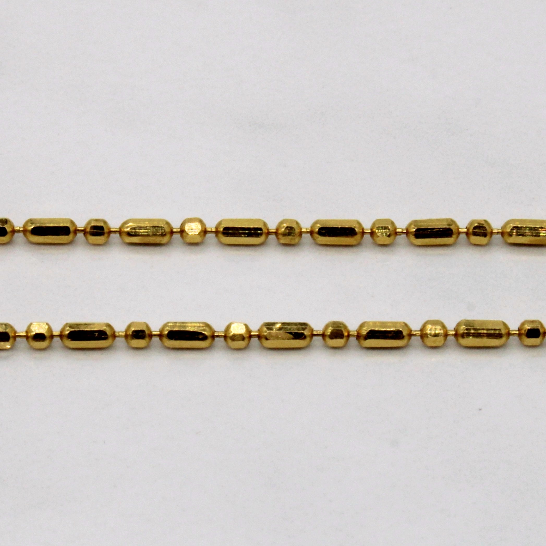 22k Yellow Gold Bead Chain | 18" |