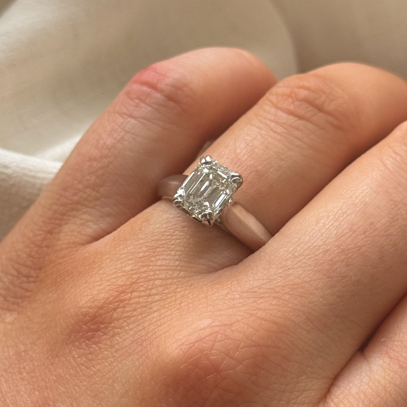 GIA Emerald Cut Diamond Engagement Ring | GIA 2.00ct VVS2 I Ex | 2.04ctw | SZ 6.5 |