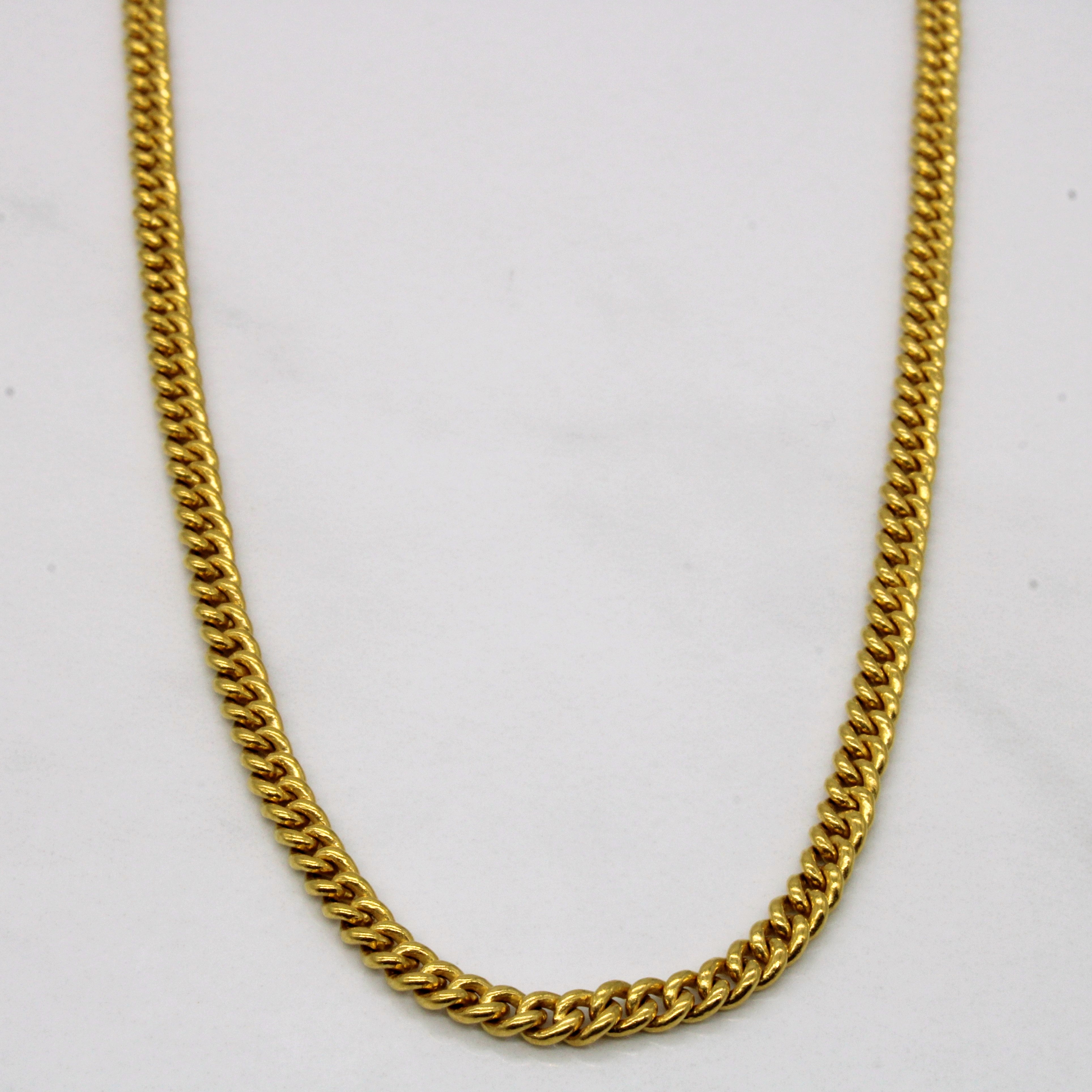 24k Yellow Gold Cuban Link Chain | 19" |