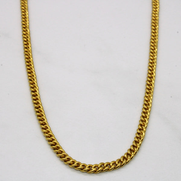 24k Yellow Gold Cuban Link Chain | 19