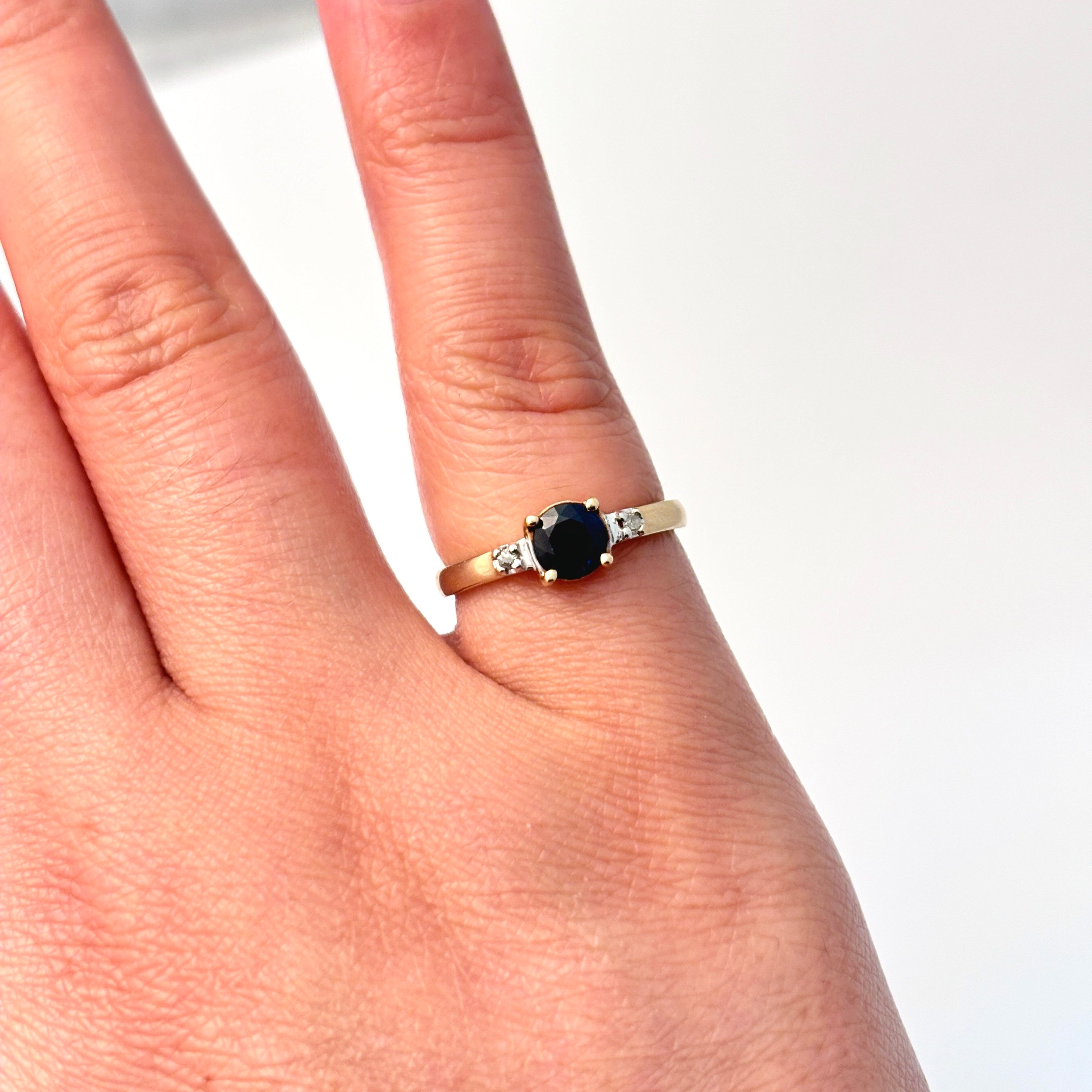 10k Yellow Gold Sapphire and Diamond Ring | 0.58ct, 0.02ctw | SZ 5