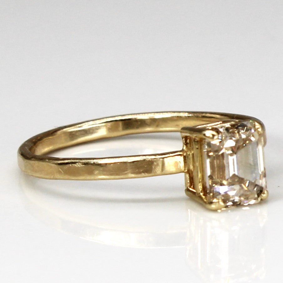 Solitaire Emerald Diamond Ring | 1.00ct VS1 Light Champagne | SZ 6 |