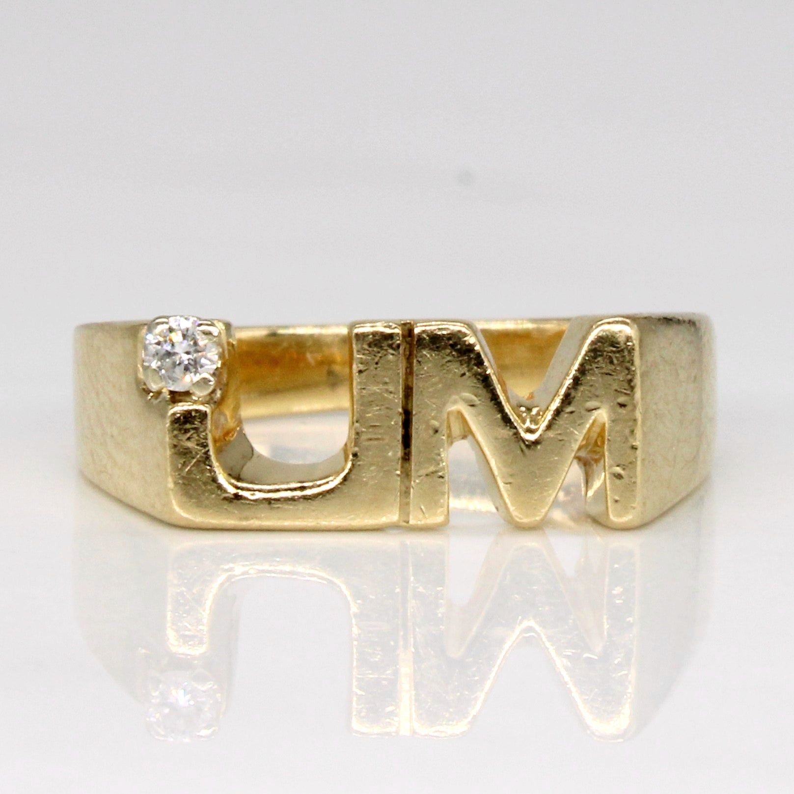 Diamond 'JM' Initial Ring | 0.03ct | SZ 5.25 |