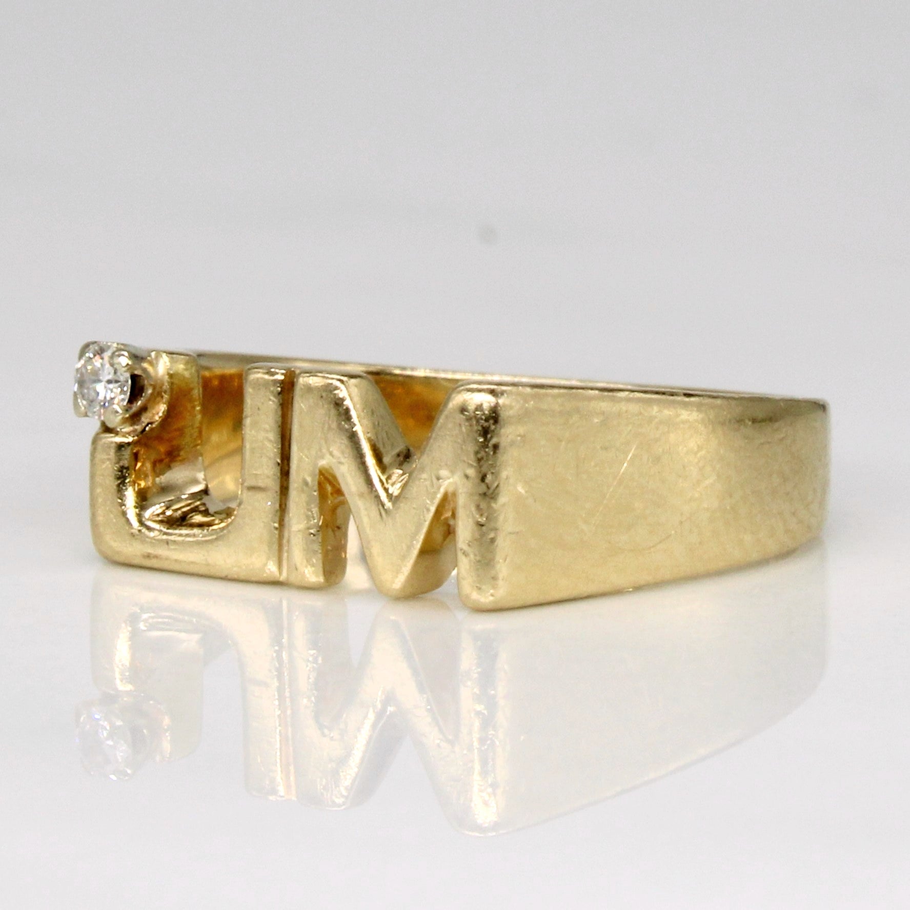Diamond 'JM' Initial Ring | 0.03ct | SZ 5.25 |