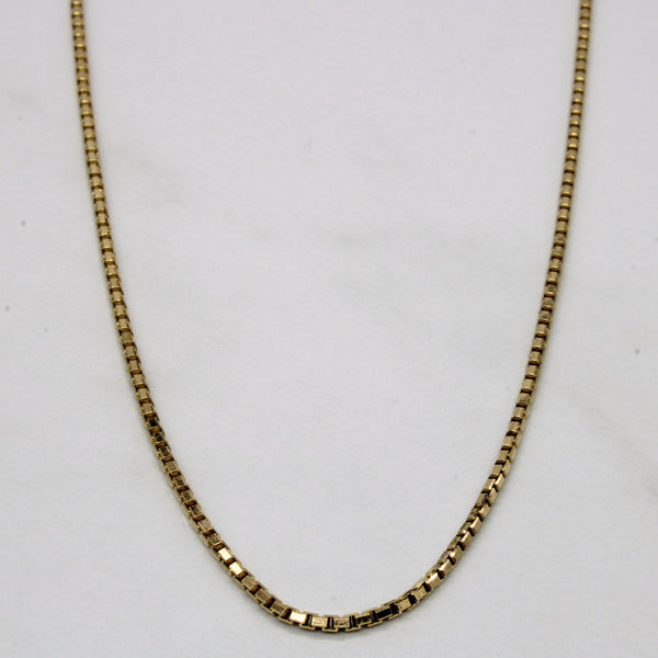 18k Yellow Gold Box Link Chain | 22