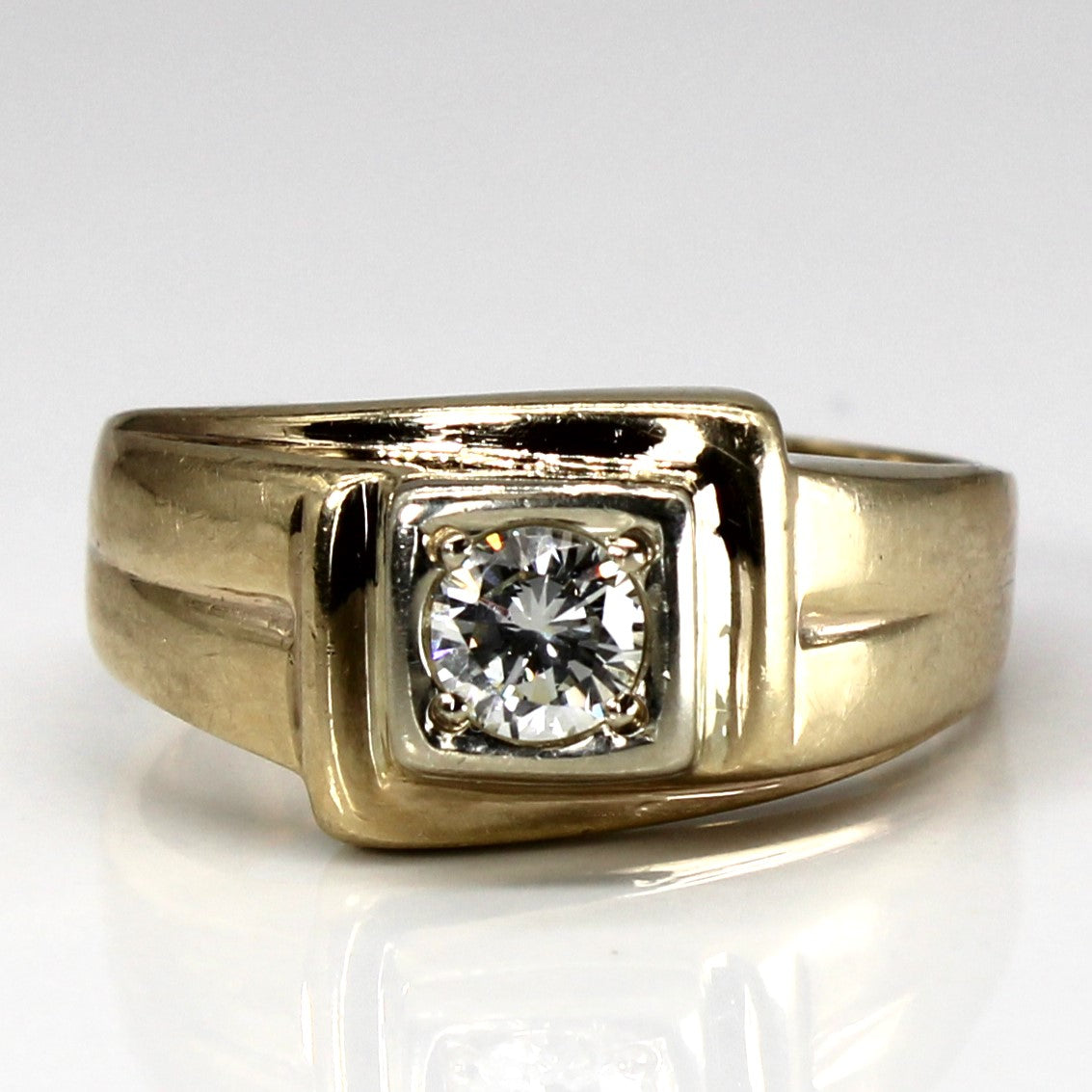 Solitaire Diamond Yellow Gold Ring | 0.50ct VS2 G/H | SZ 11 |