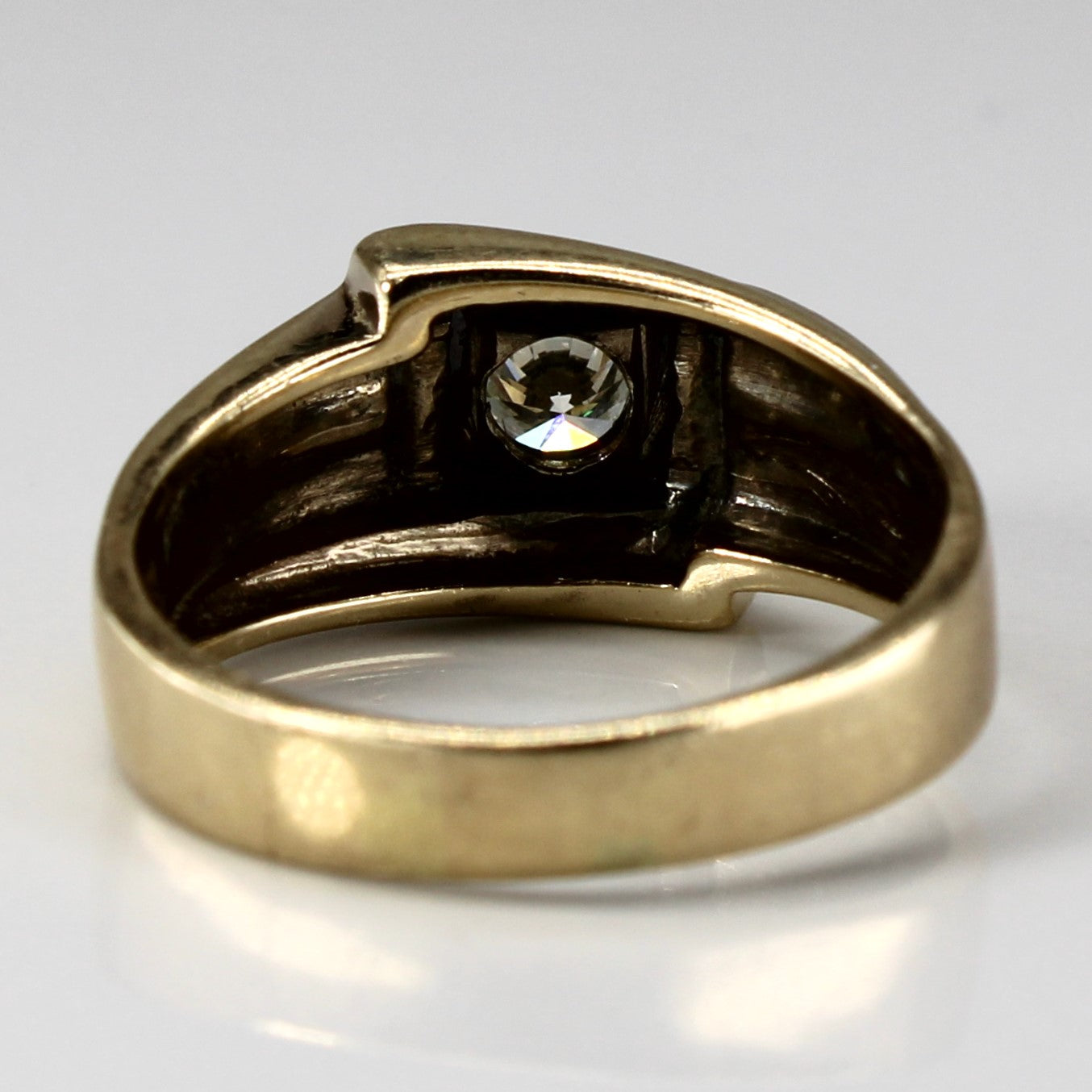 Solitaire Diamond Yellow Gold Ring | 0.50ct VS2 G/H | SZ 11 |