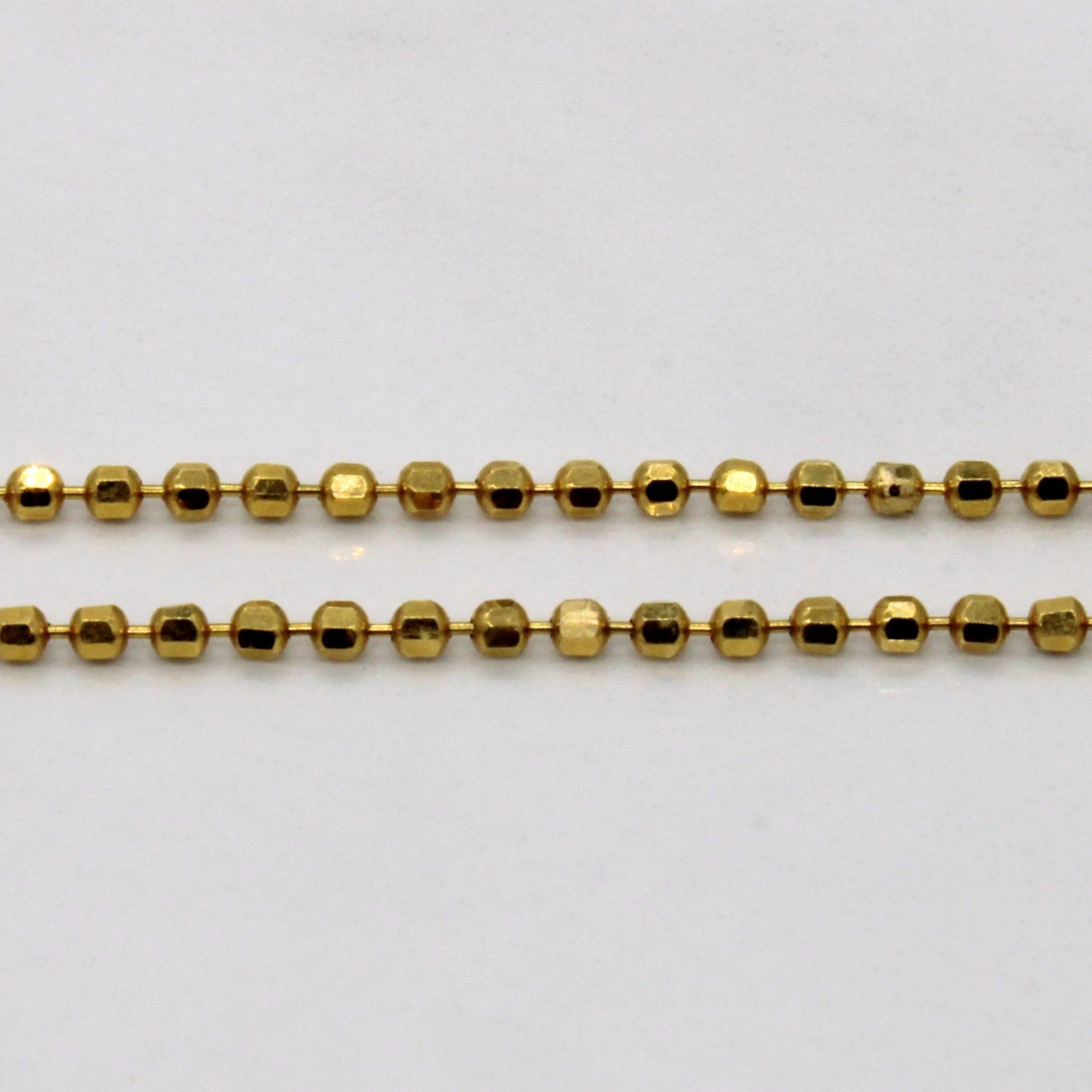 18k Yellow Gold Bead Chain | 16