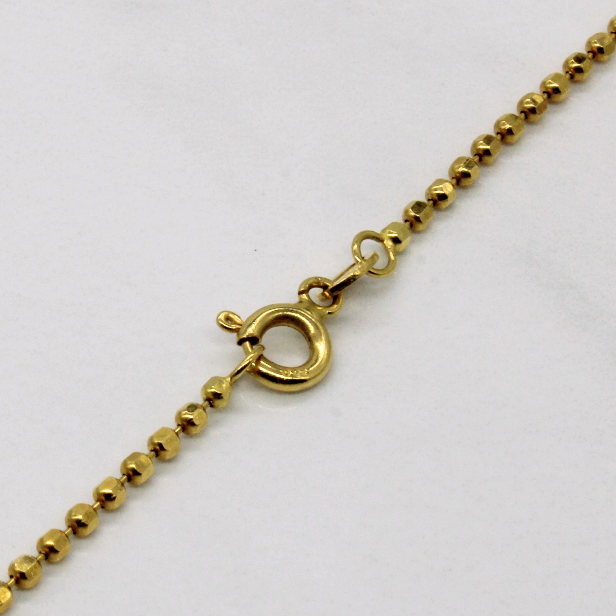 18k Yellow Gold Bead Chain | 16