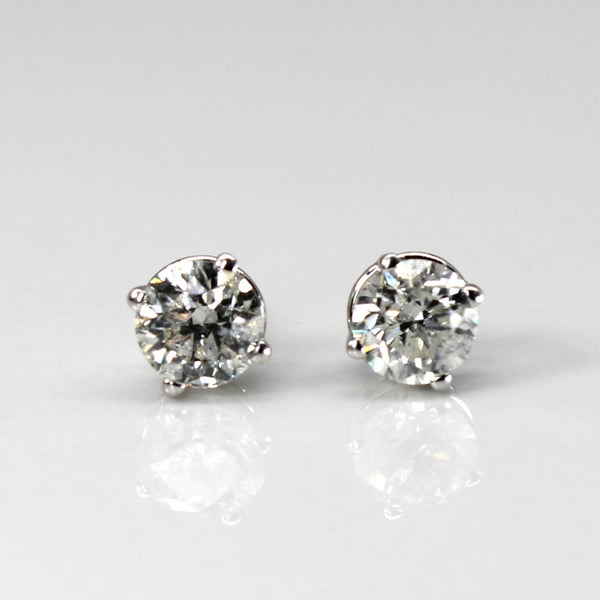 Solitaire Diamond Stud Earrings | 1.10ctw |