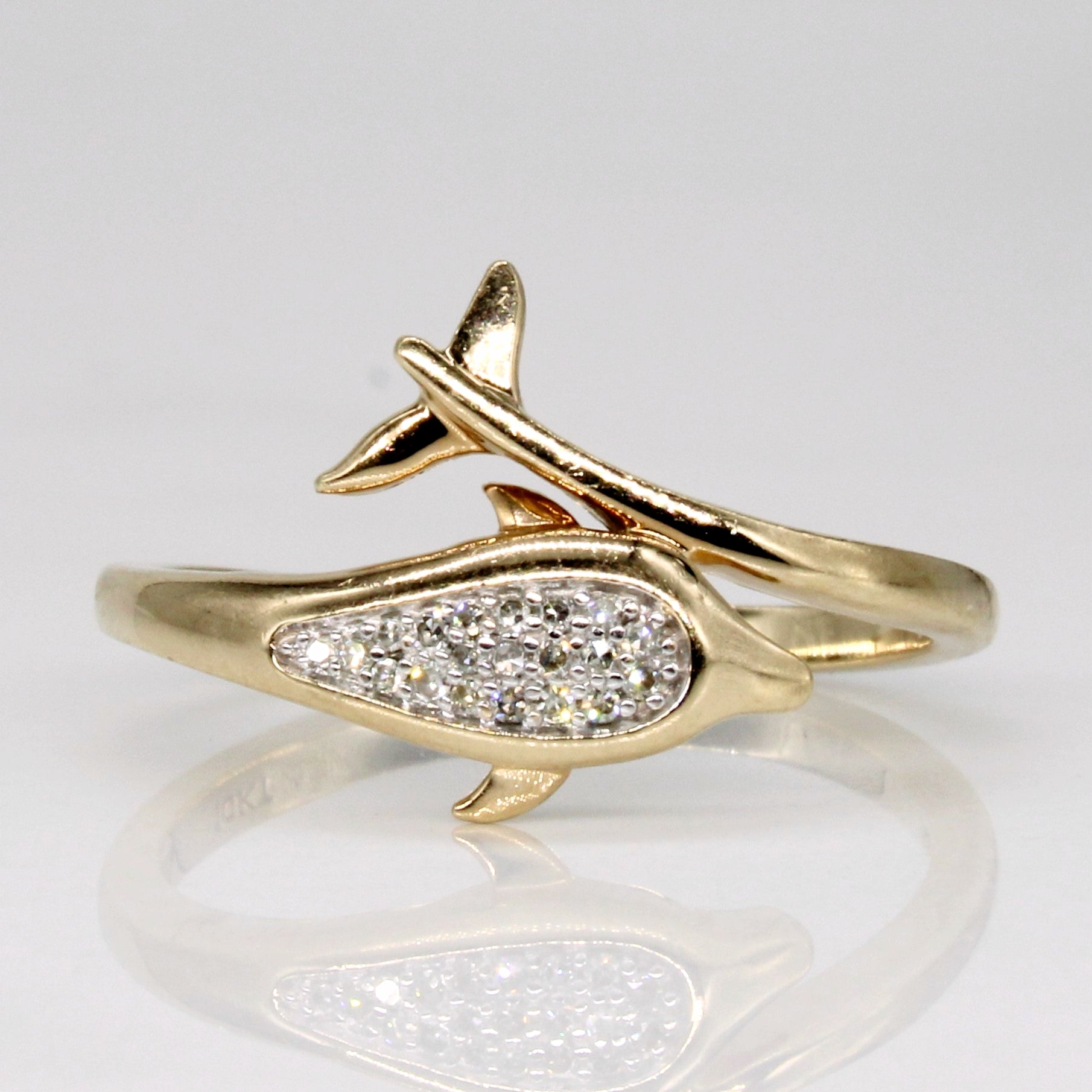 Diamond Dolphin Ring | 0.06ctw | SZ 7.25 |