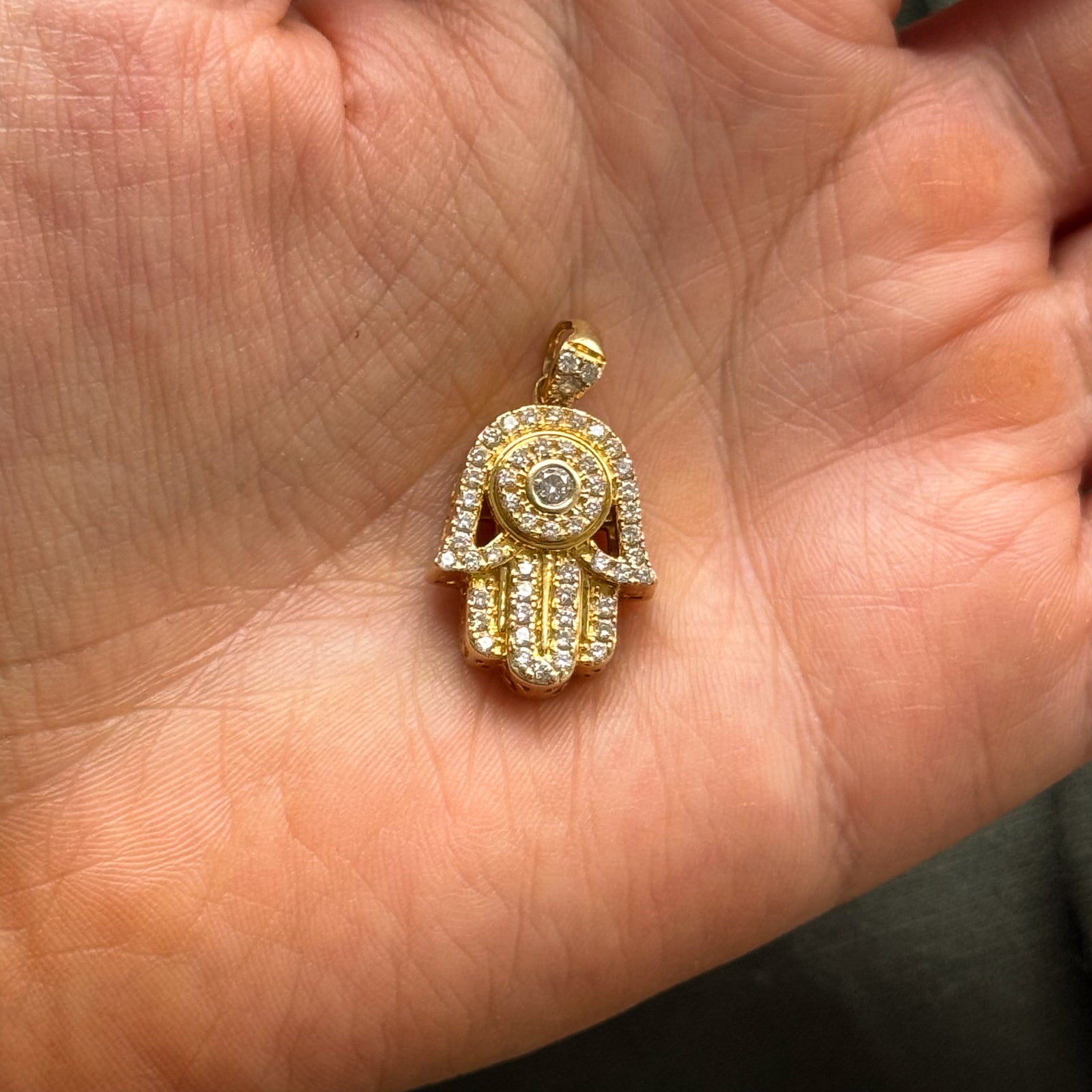Diamond Hamsa Hand Pendant | 0.68ctw |