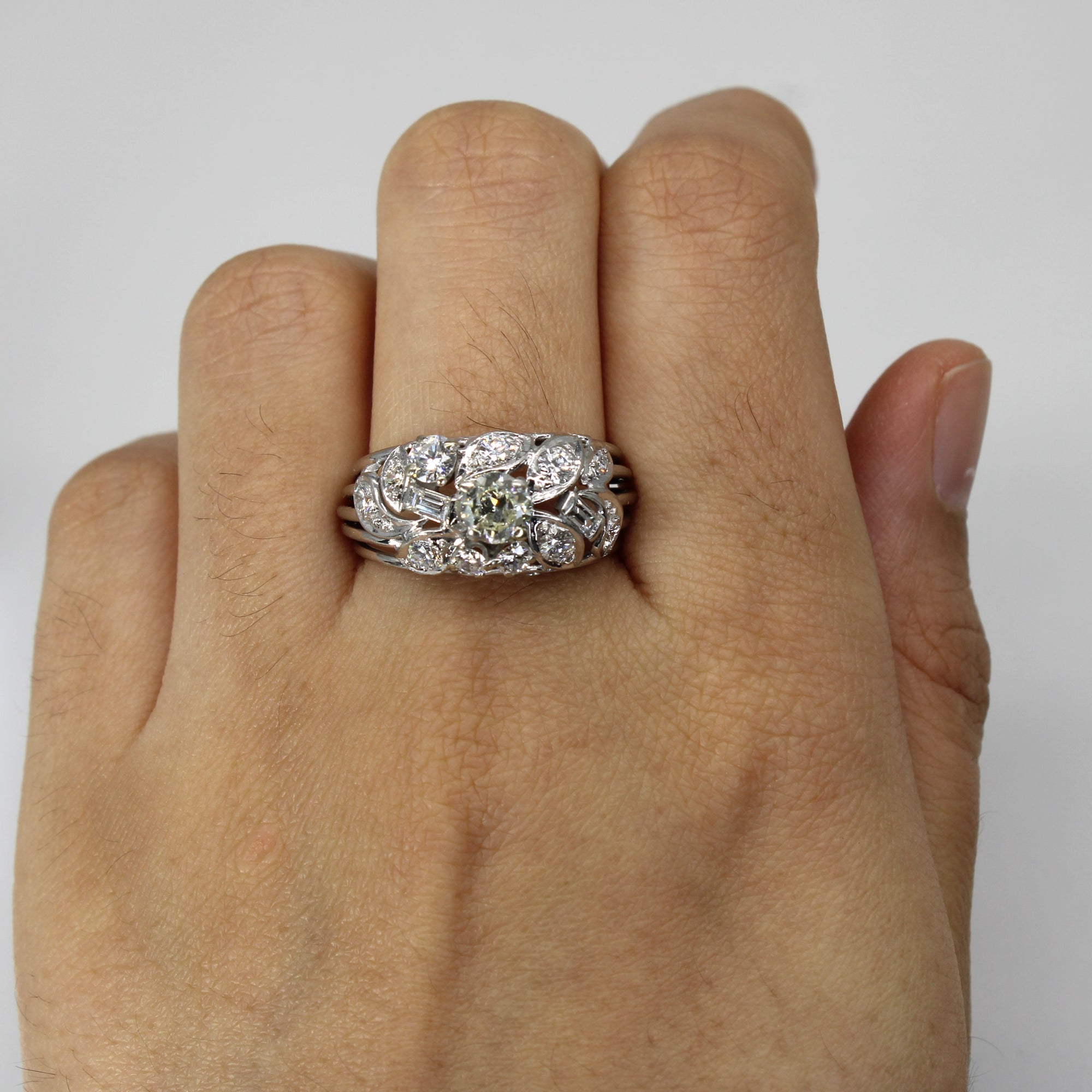 Filigree Design Diamond Ring | 1.36ctw | SZ 8.75 |