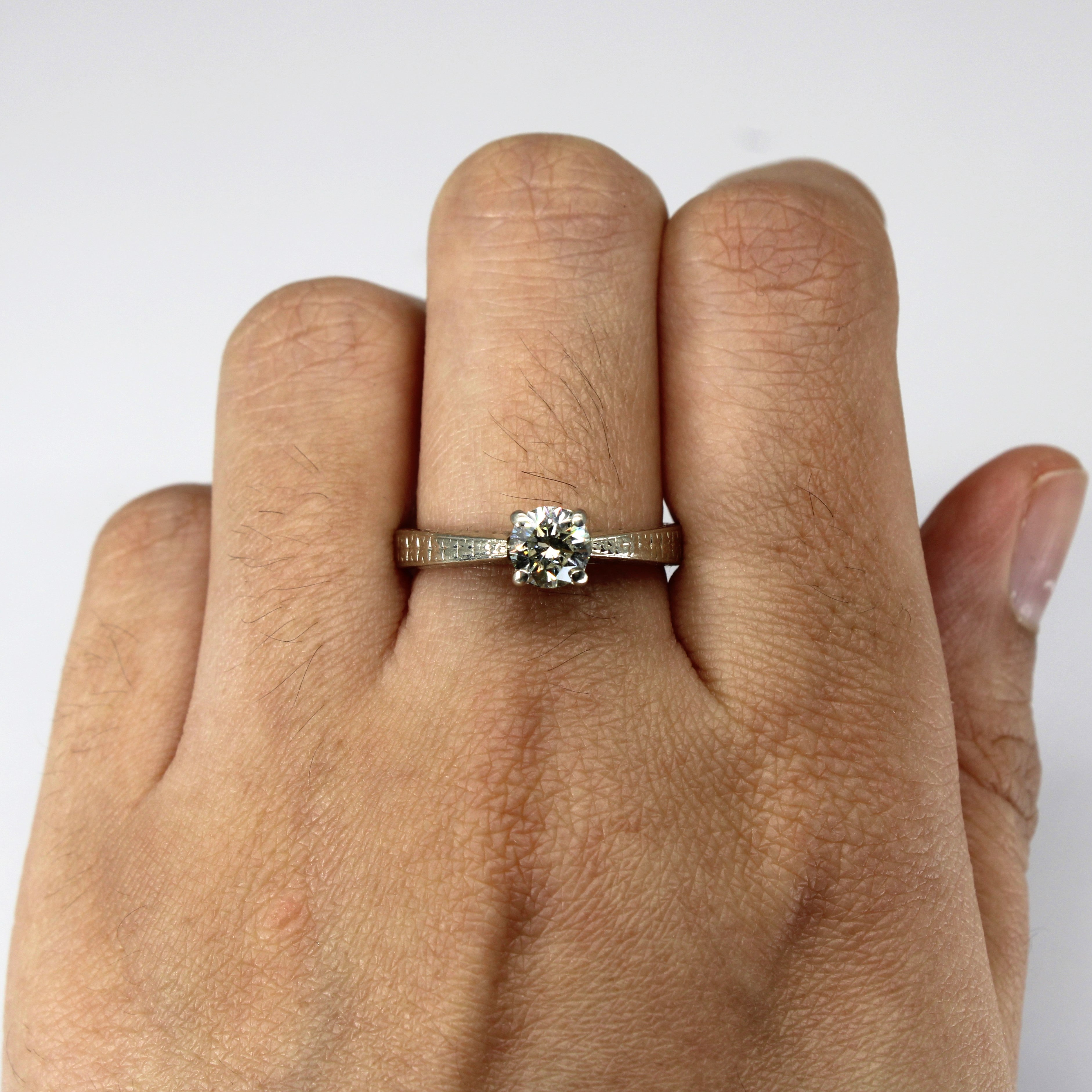 Vintage Diamond Ring with European Shank | 0.68ct SI2 K |SZ 8 |