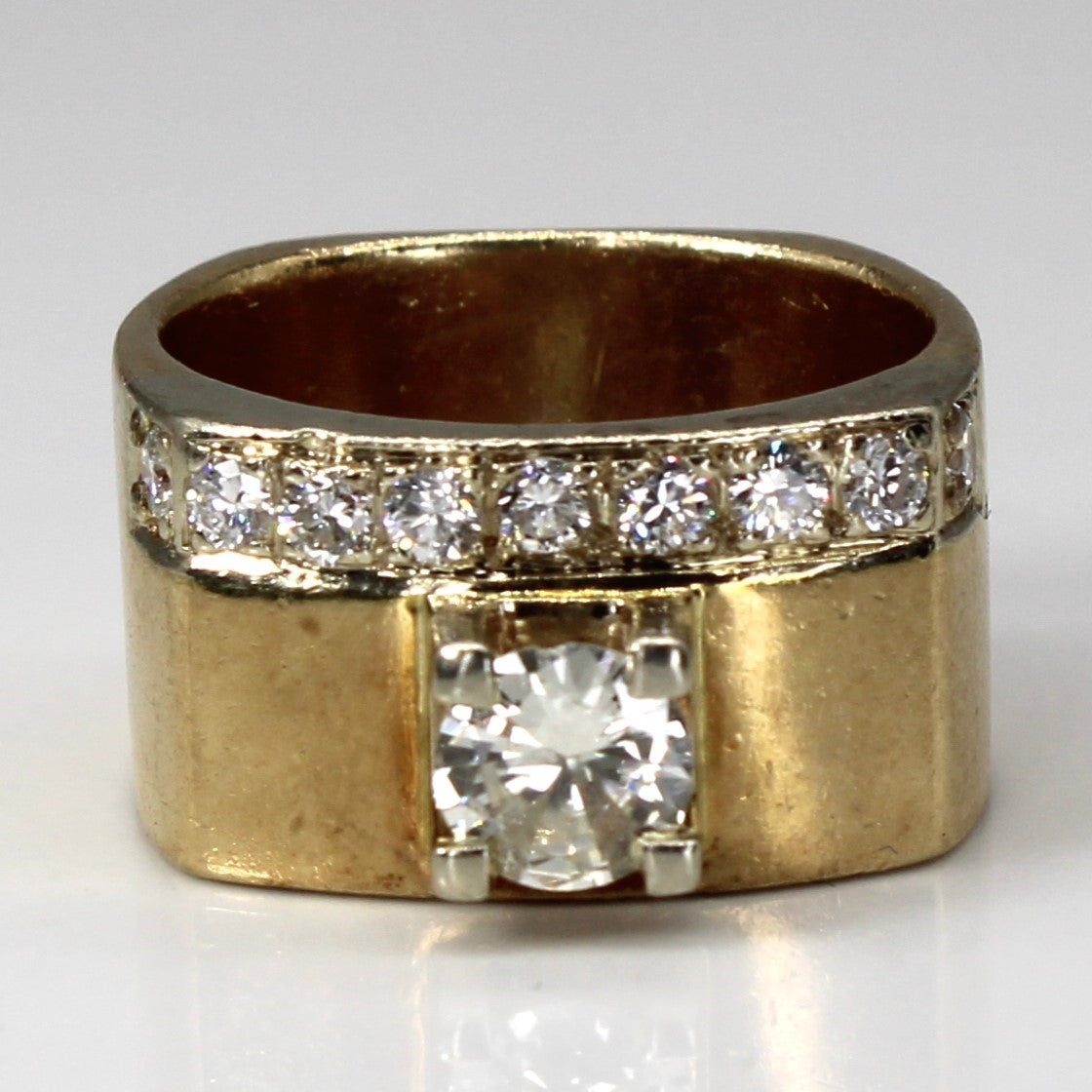 Diamond Wide Gold Band | 0.87ctw | SZ 5.5 |