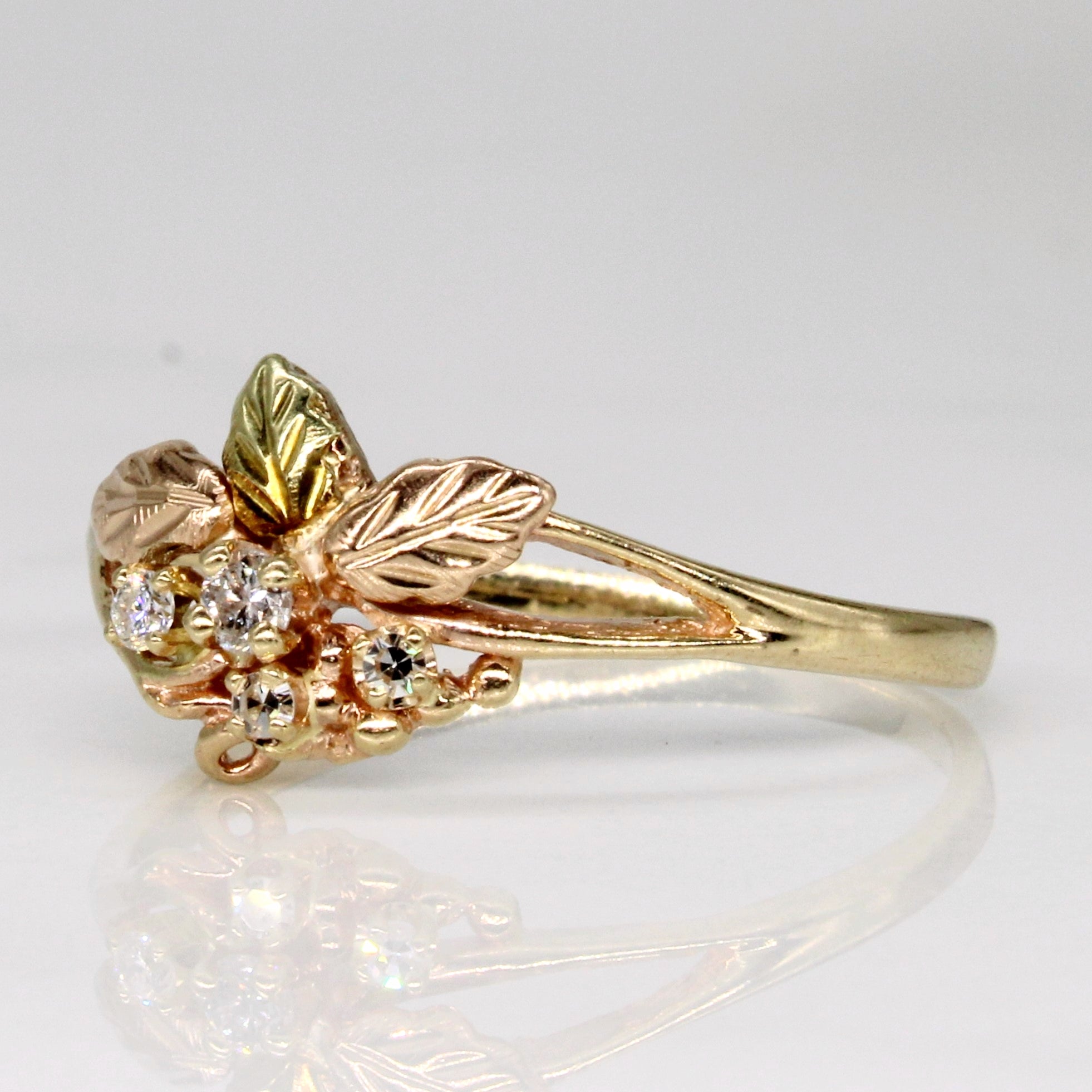 Diamond Leaf Ring | 0.10ctw | SZ 9.5 |