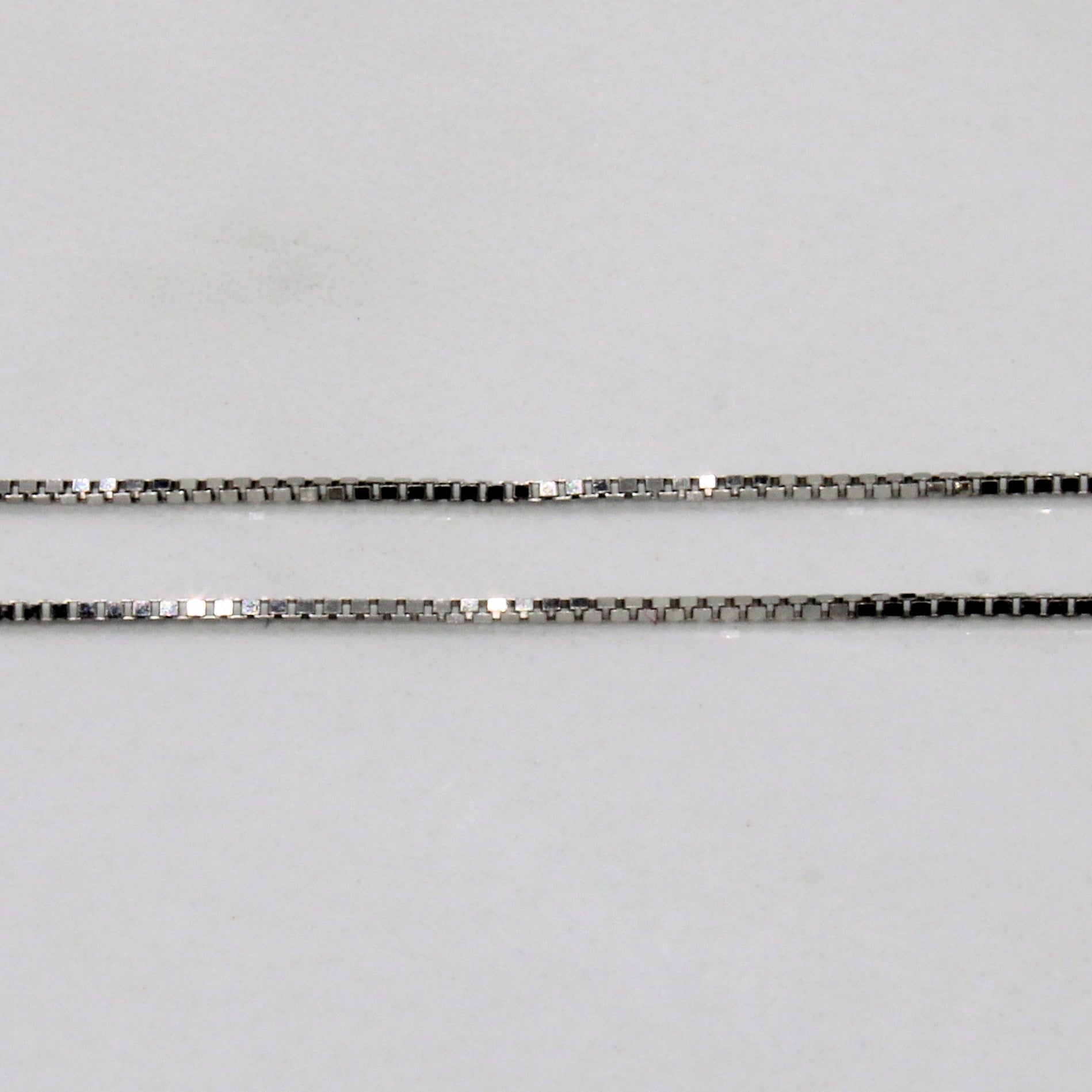 14k White Gold Box Link Chain | 18" |