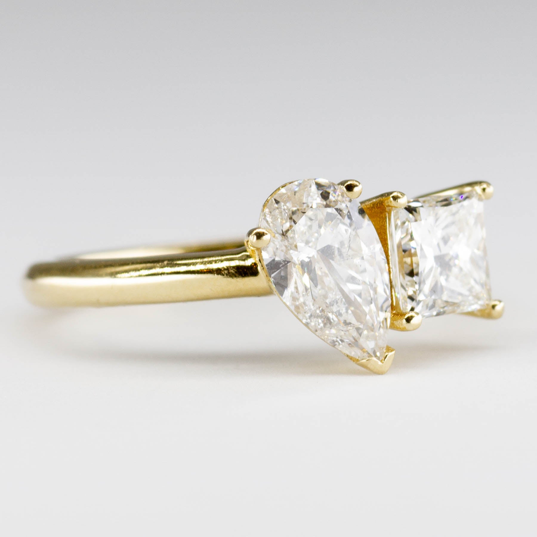 Toi et Moi Princess & Pear Diamond Ring | 1.50ctw | SZ 5.75 VS1/VS2 H/I |