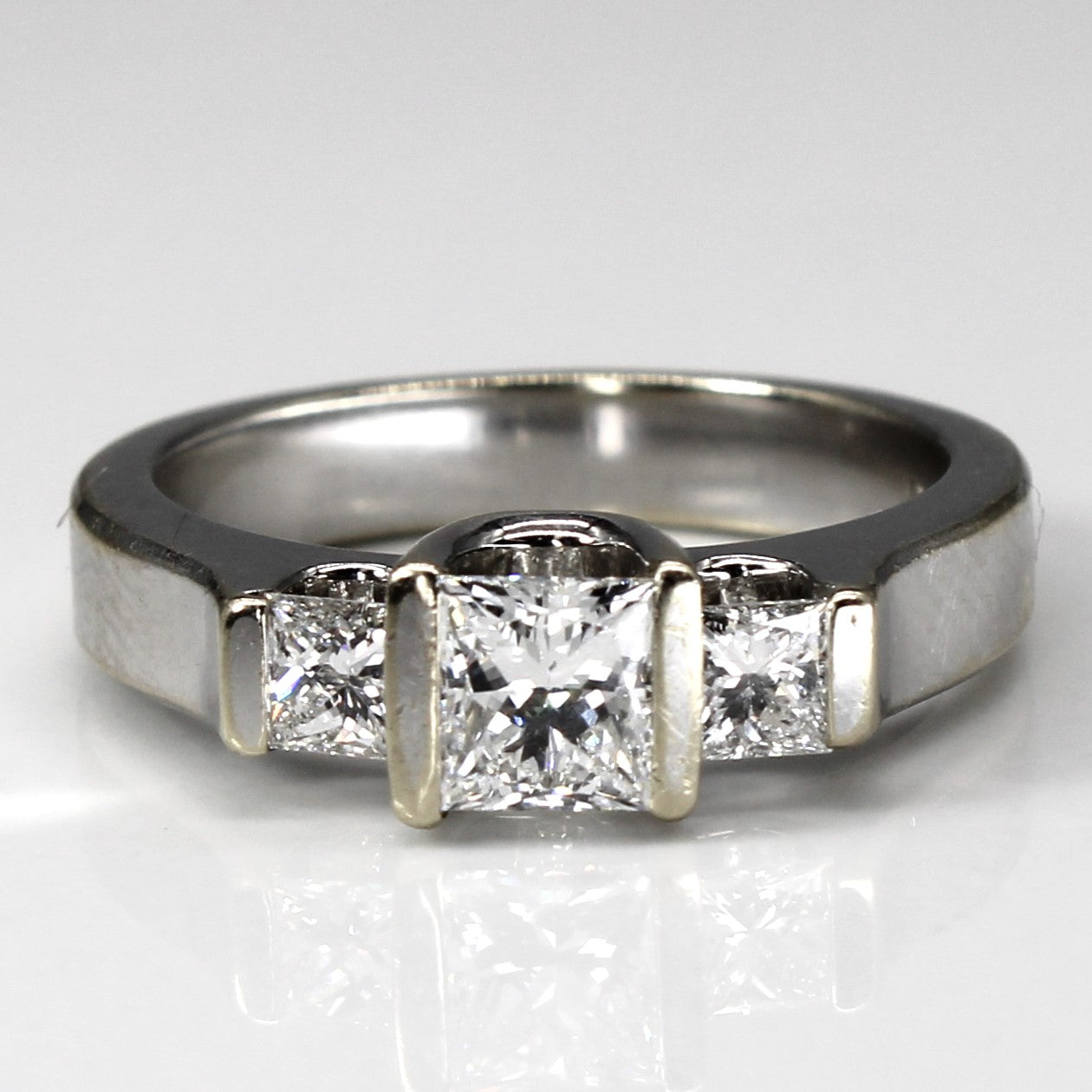 Three Stone Princess Diamond Ring | 1.20ctw VVS2 F/G | SZ 7 |