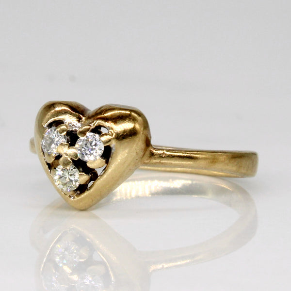 Diamond Heart Ring | 0.09ctw | SZ 4 |