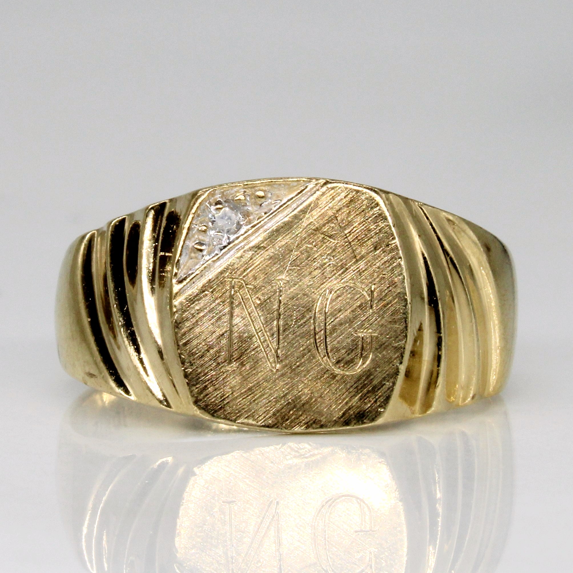 Diamond 'NG' Initials Ring | 0.01ct | SZ 9 |