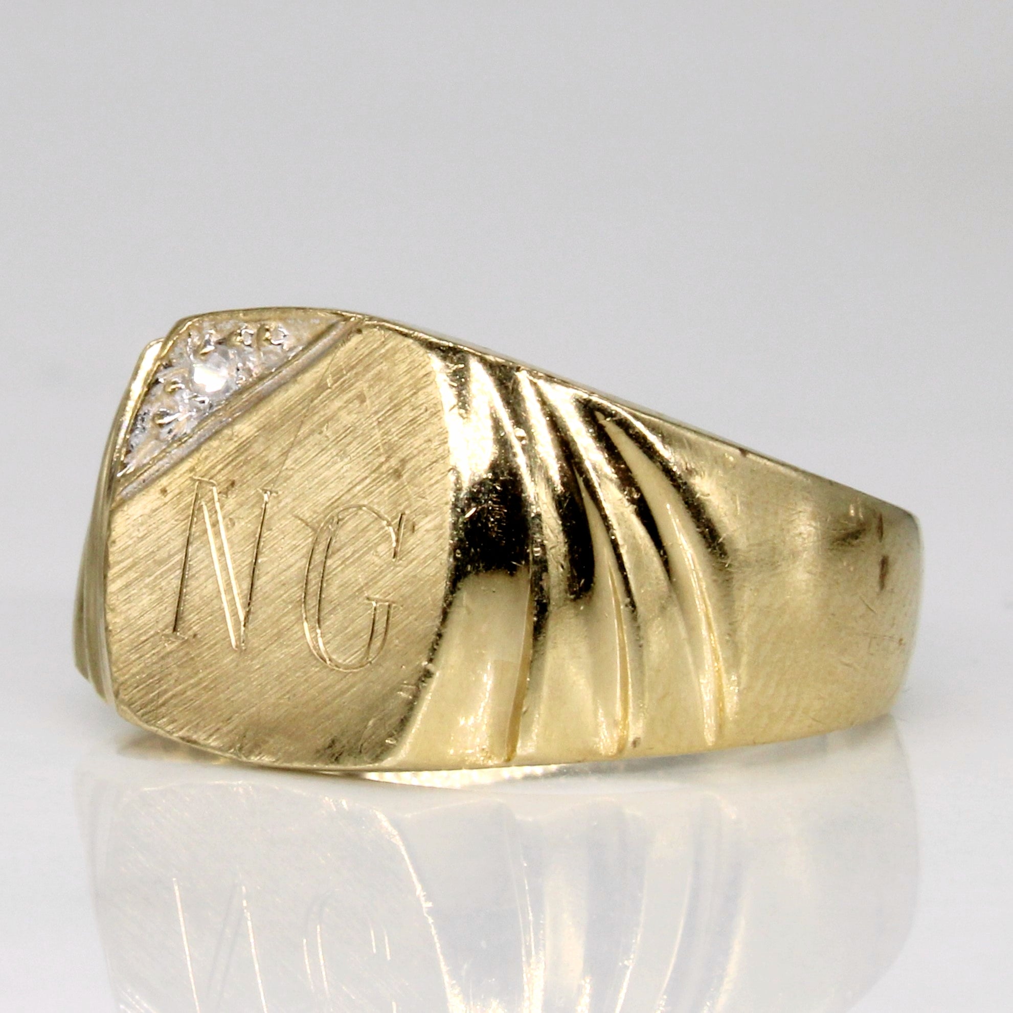 Diamond 'NG' Initials Ring | 0.01ct | SZ 9 |