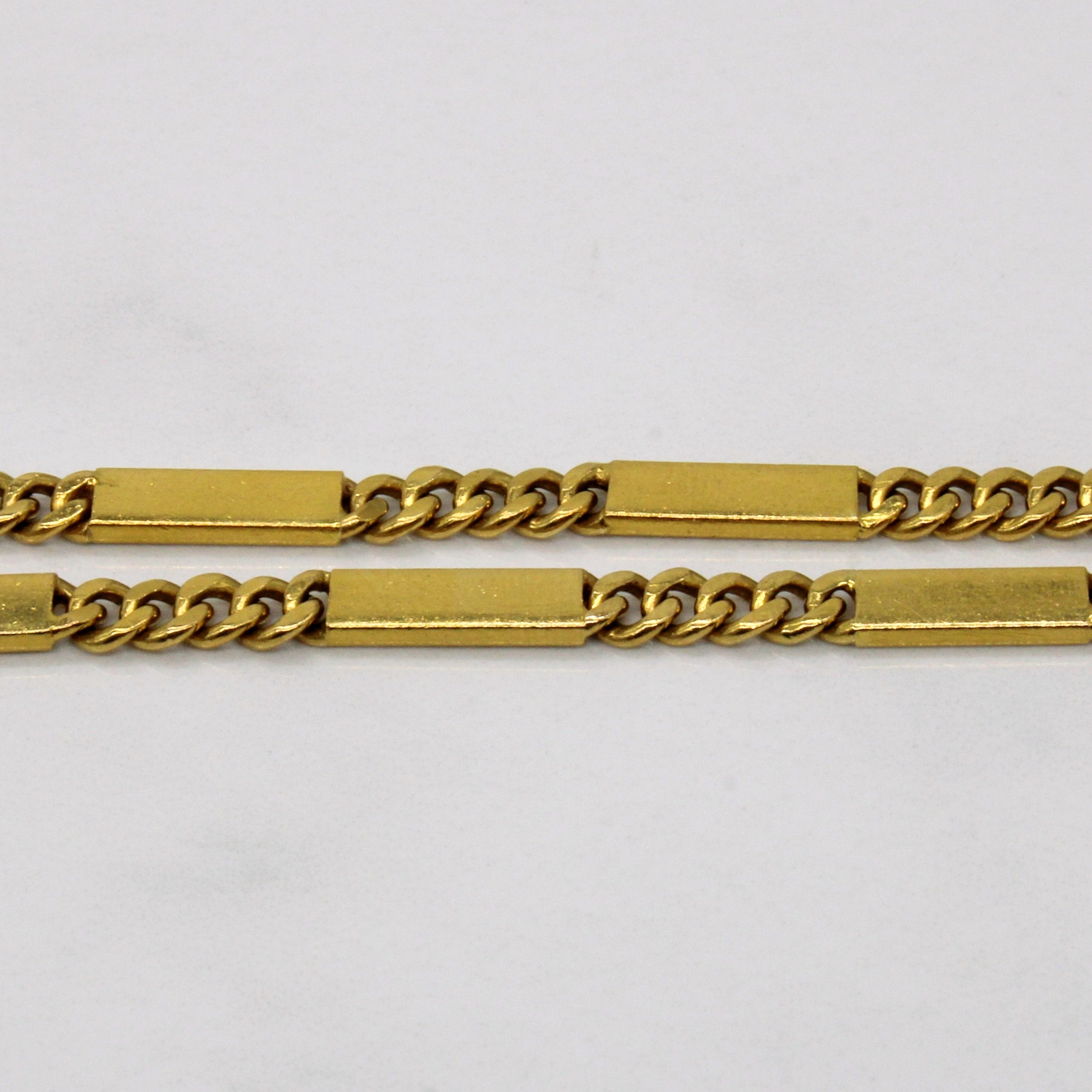 22k Yellow Gold Bar Link Chain | 28" |