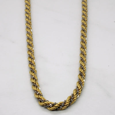 Vintage Italian 18k Two Tone Gold Rope Chain | 22