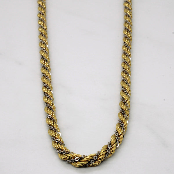 18k Two Tone Gold Rope Chain | 22