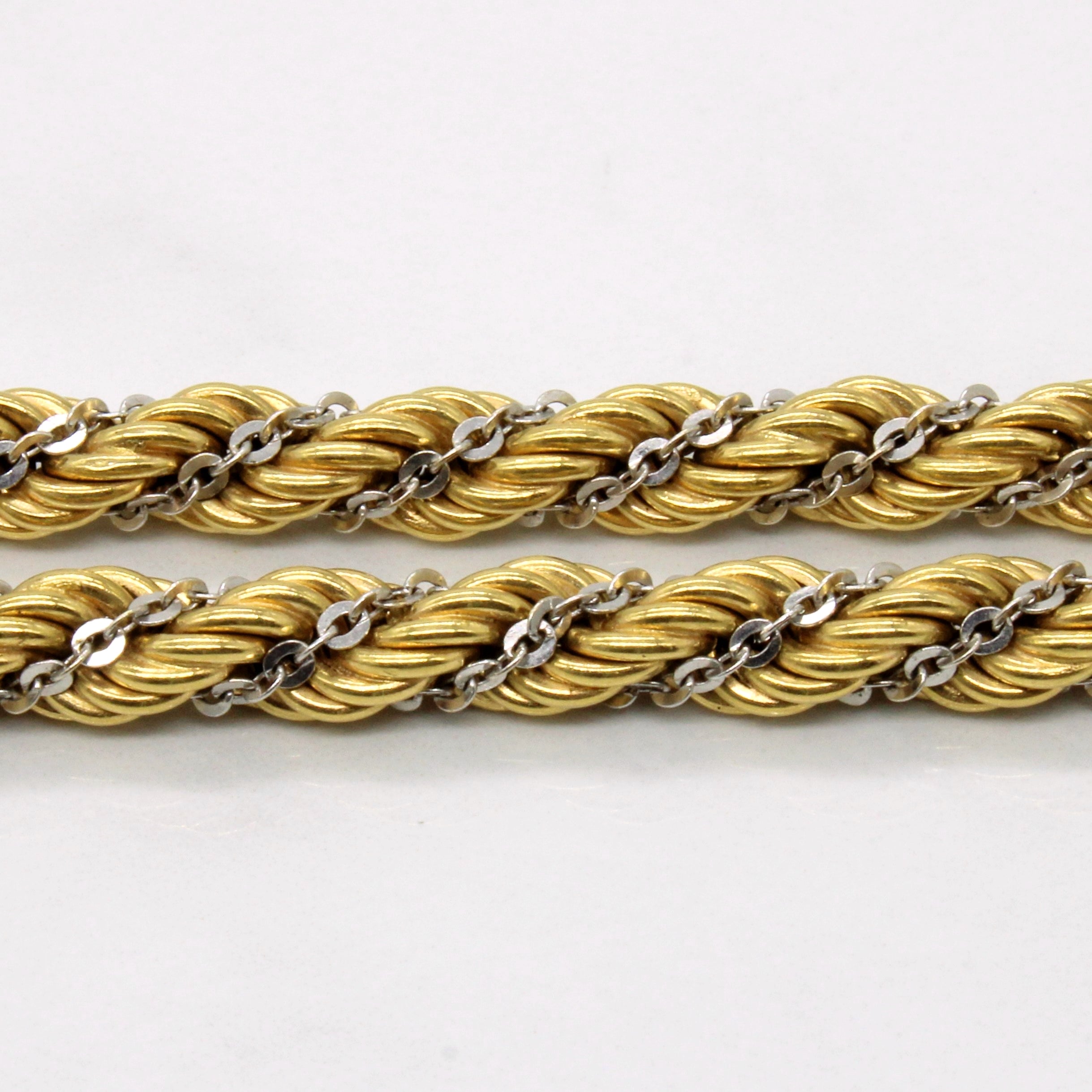 Vintage Italian 18k Two Tone Gold Rope Chain | 22" |