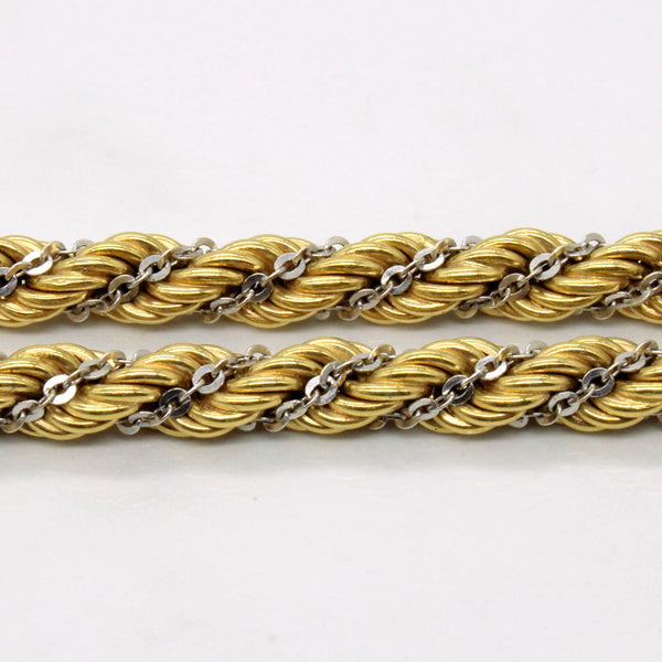18k Two Tone Gold Rope Chain | 22