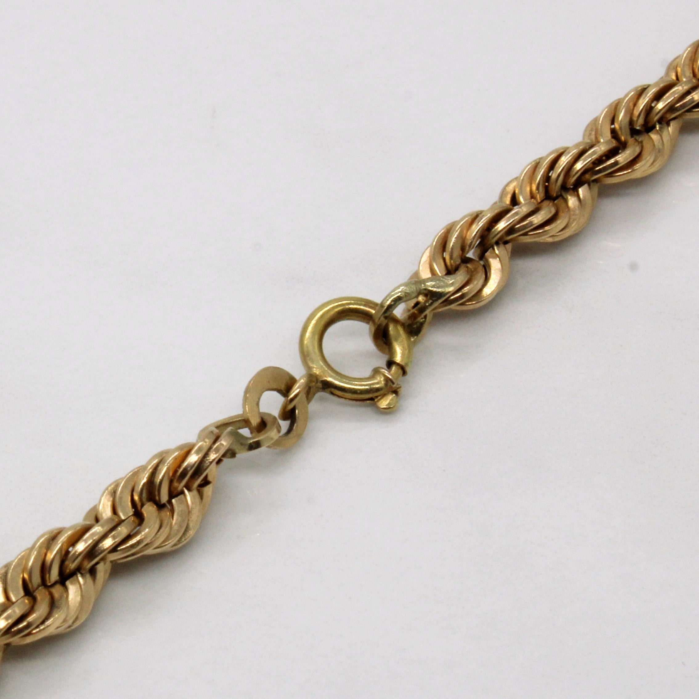 Vintage Italian 18k Yellow Gold Rope Chain | 26" |