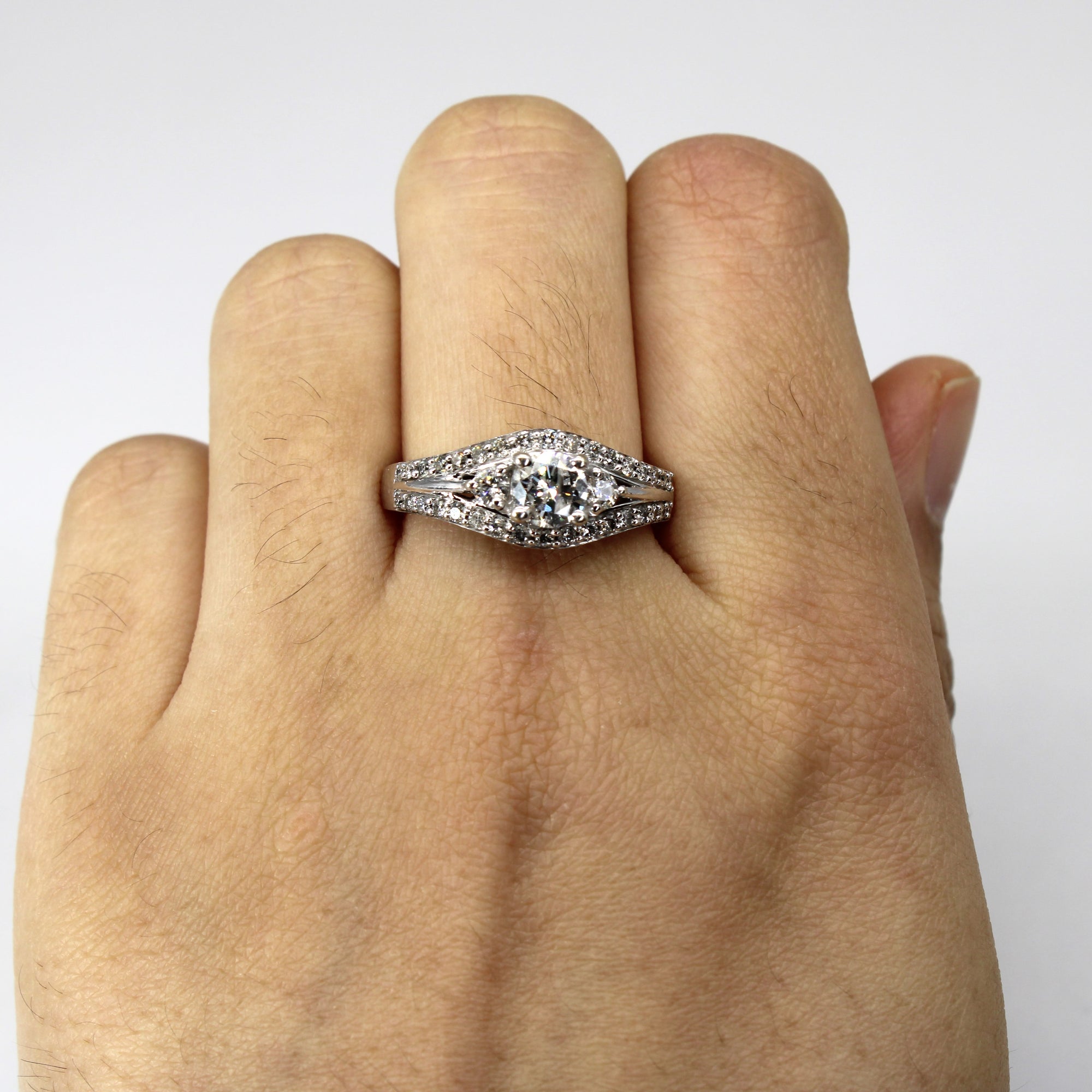 Cluster Diamond Engagement Ring | 1.17ctw | SZ 8 |