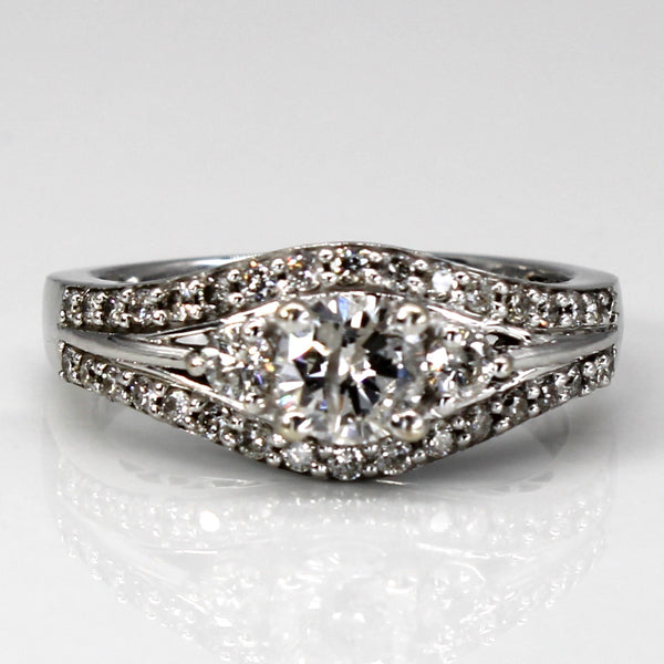 Cluster Diamond Engagement Ring | 1.17ctw | SZ 8 |