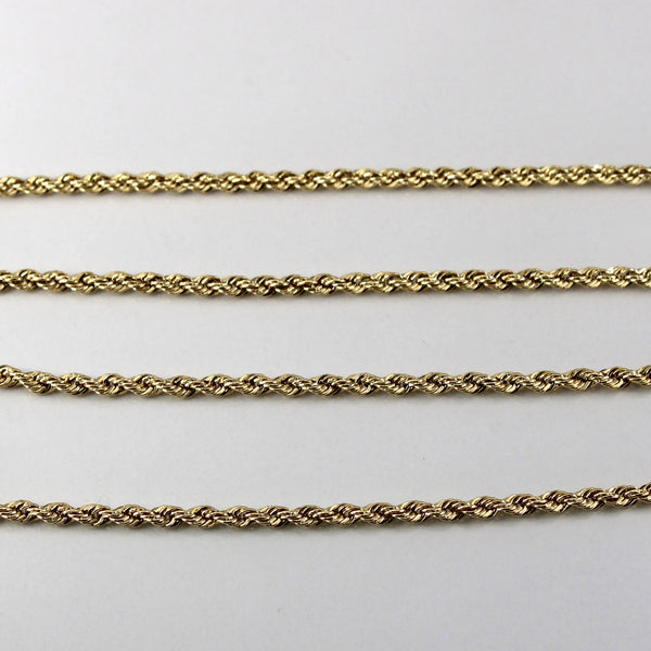 18k Yellow Gold Rope Chain | 22