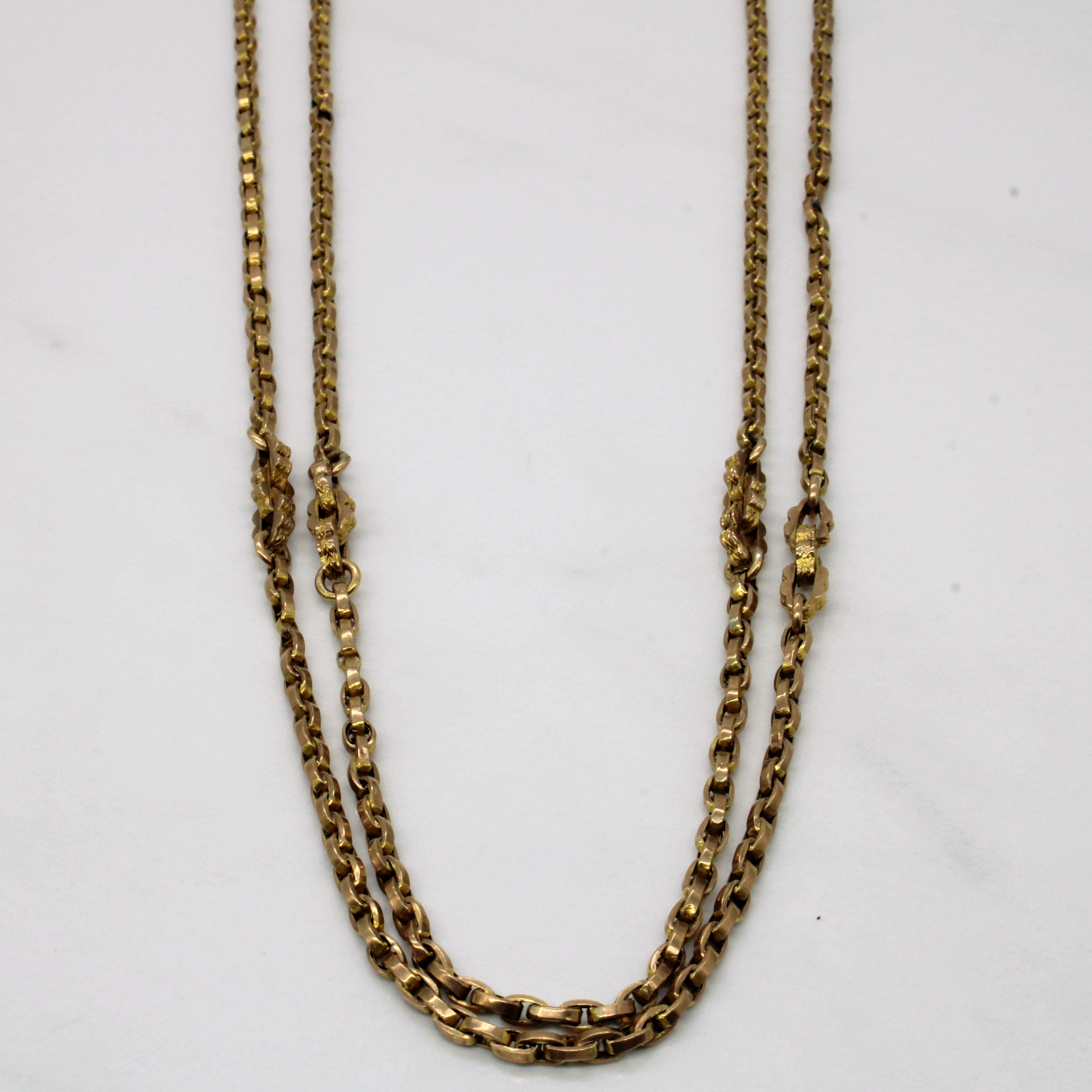 Chaîne de montre en or jaune 9 carats | 56" | 