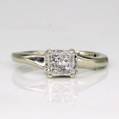 Diamond & Hidden Sapphire Cluster Ring | 0.16ctw | SZ 4.5 |