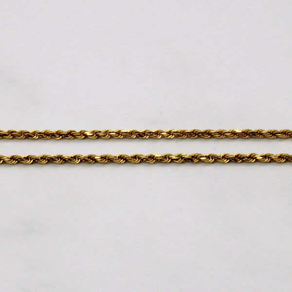 22k Yellow Gold Rope Chain | 20