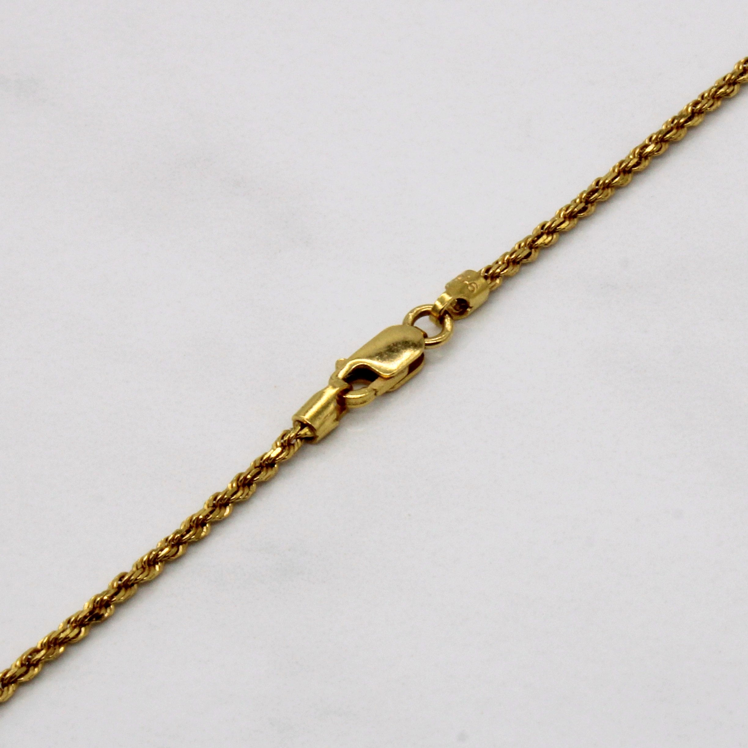 22k Yellow Gold Rope Chain | 20" |