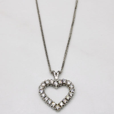Diamond Heart Pendant & Necklace | 0.60ctw | 16