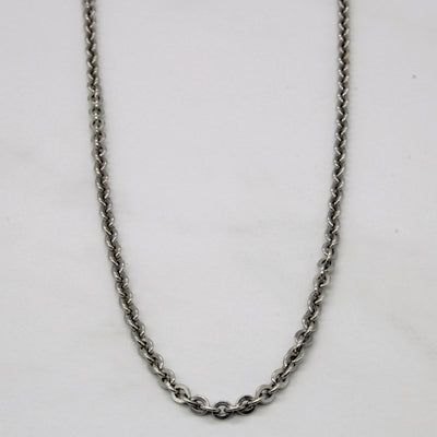 14k White Gold Oval Link Chain | 16