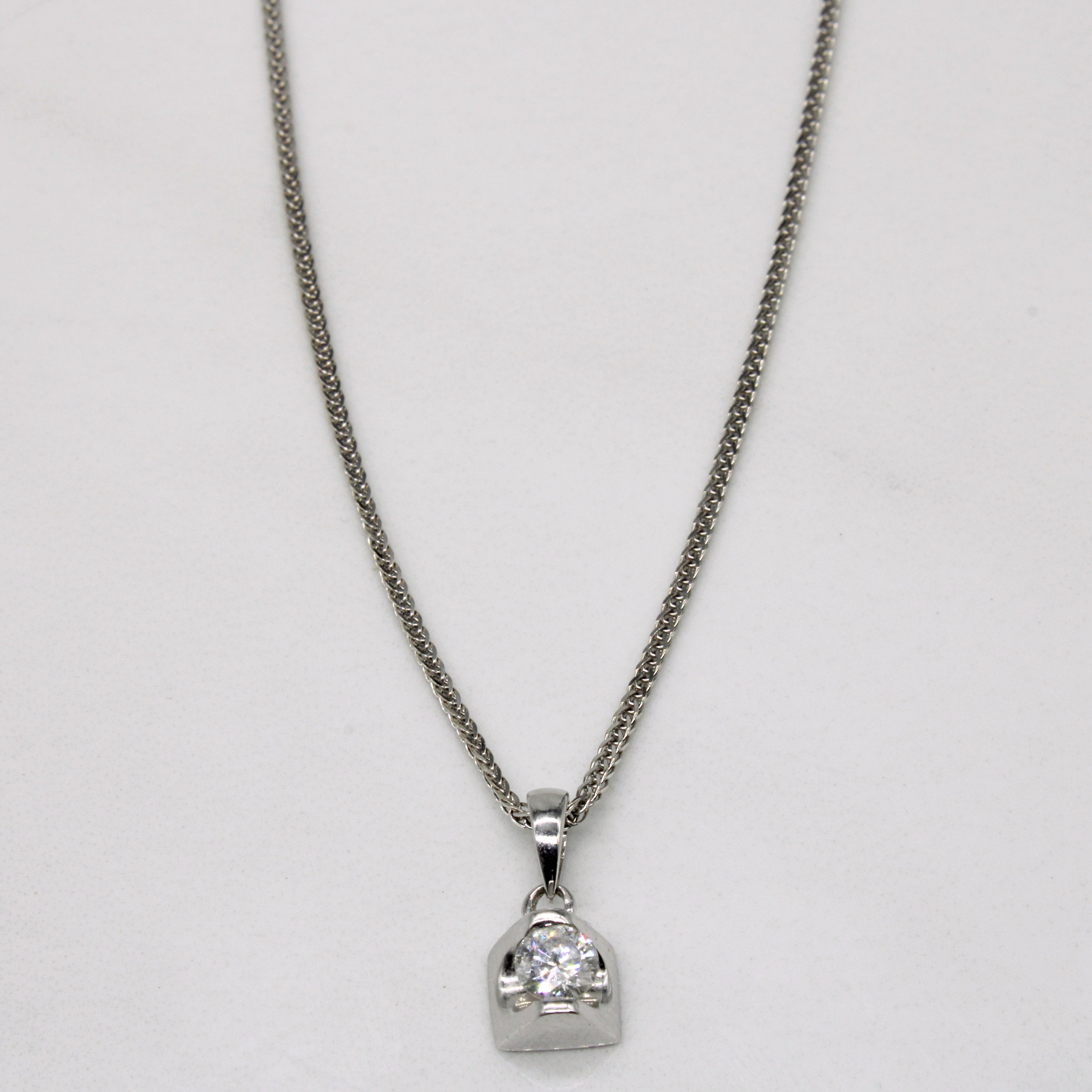 Tension Set Diamond Pendant & Necklace | 0.20ct | 18" |