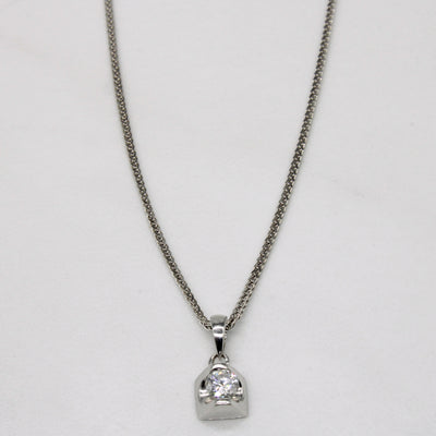 Tension Set Diamond Pendant & Necklace | 0.20ct | 18