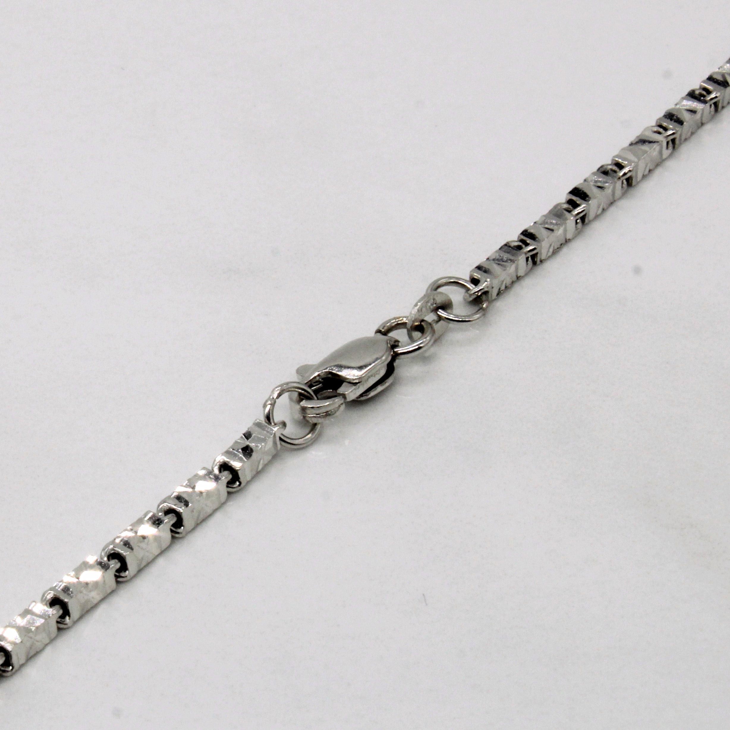 18k White Gold Bar Link Chain | 18" |