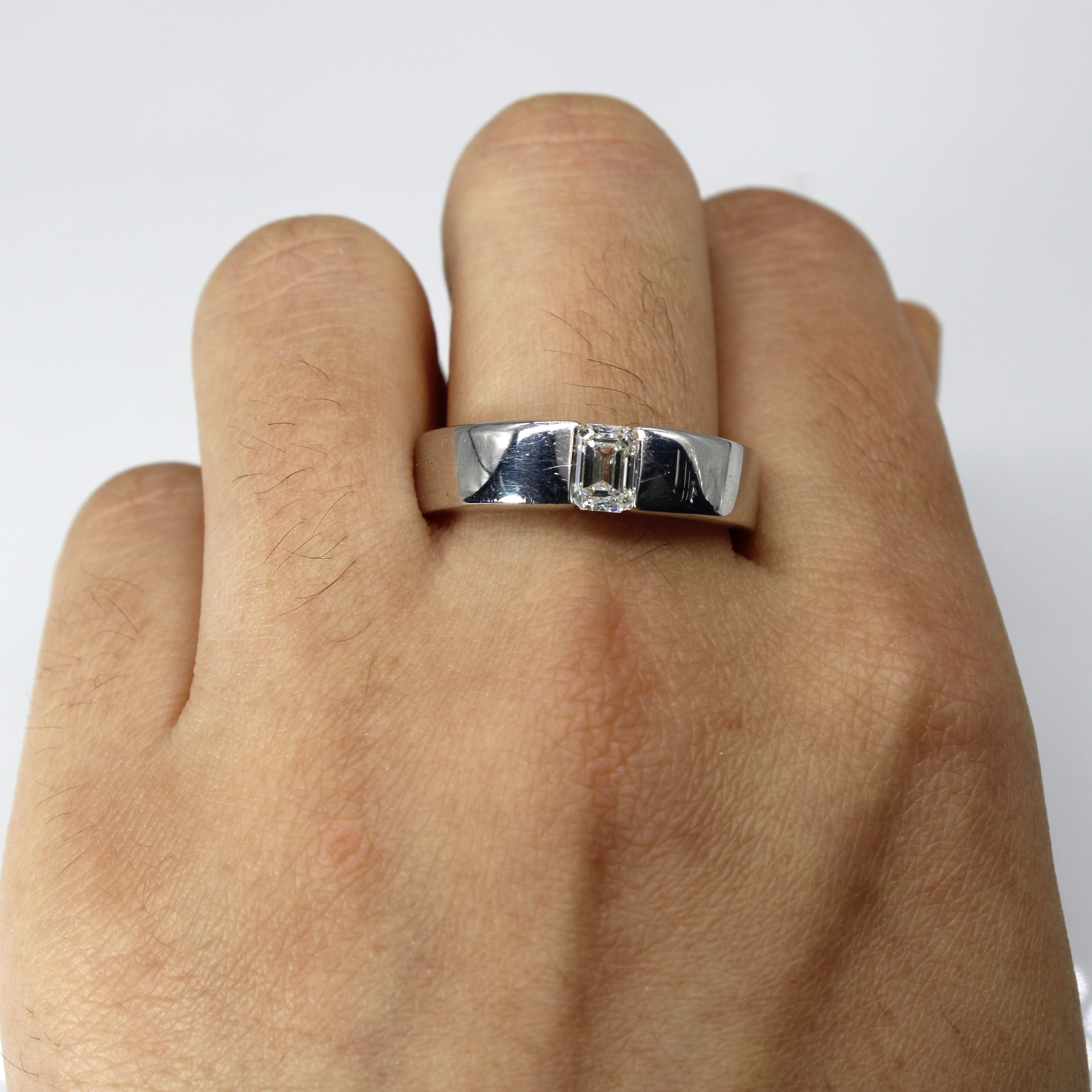 Tension Set Emerald Diamond Ring | 0.70ct | SZ 10 |
