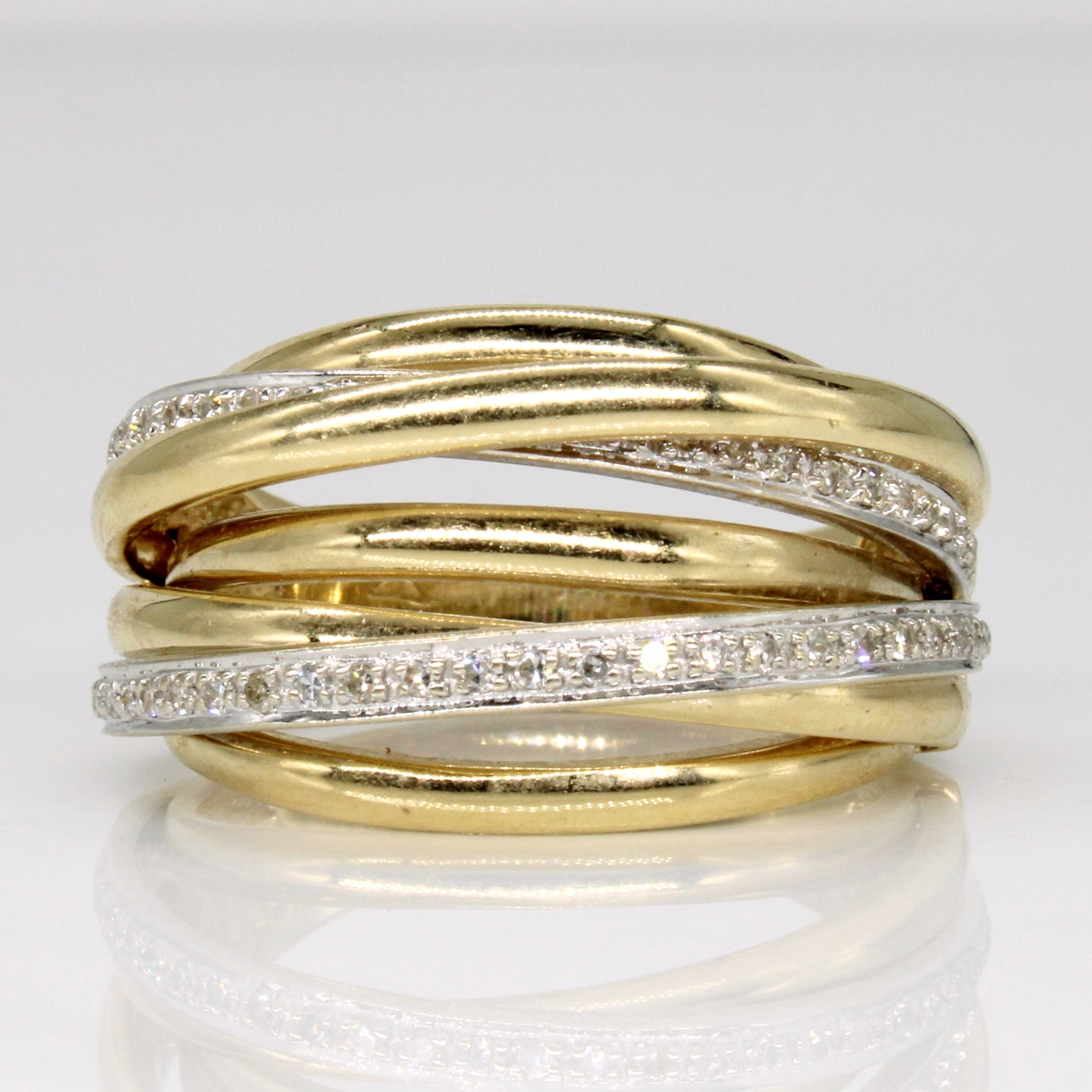 Diamond Overlapping Bands Ring | 0.30ctw | SZ 10.25 |