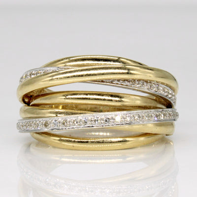 Diamond Overlapping Bands Ring | 0.30ctw | SZ 10.25 |