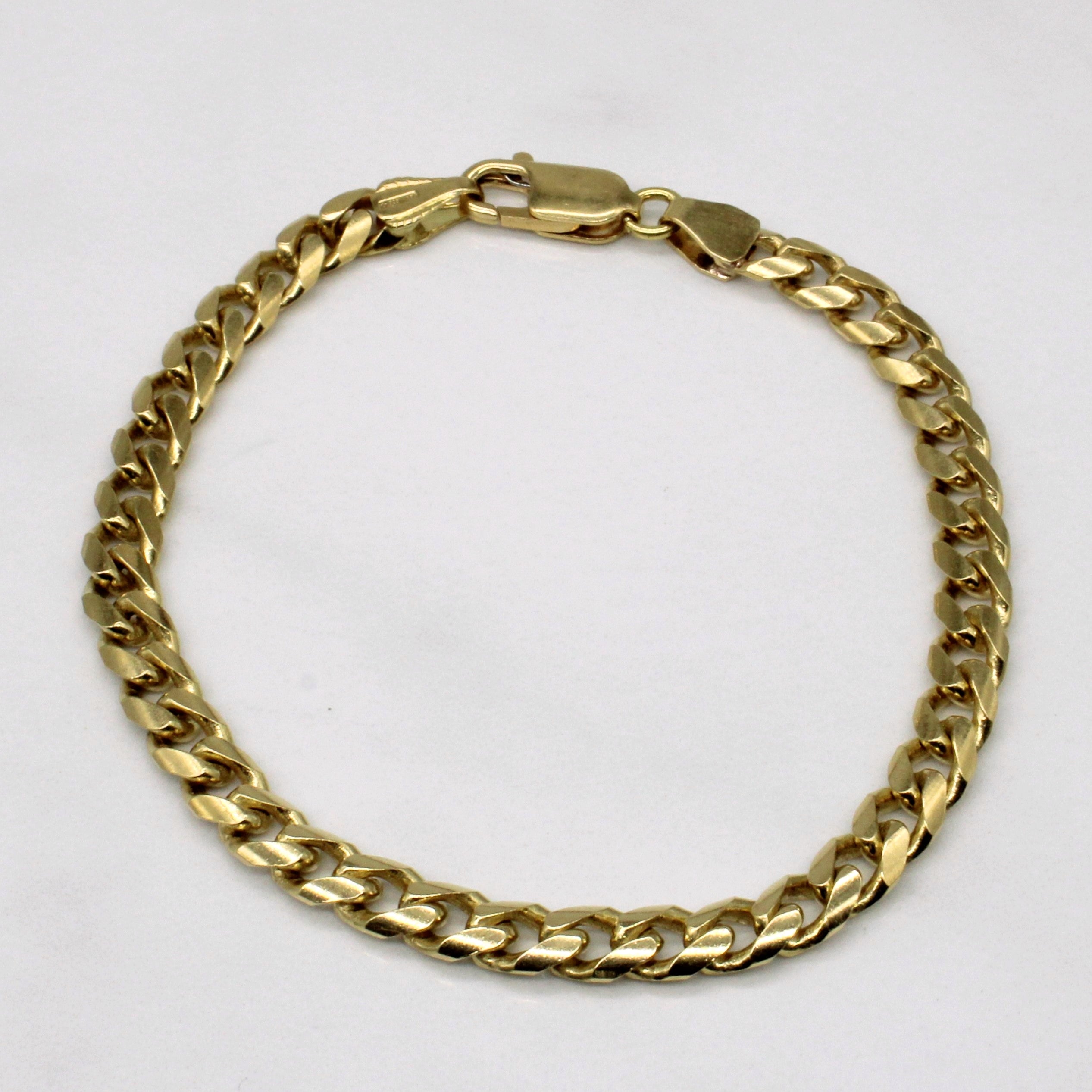 Italian Hallmarked 18k Yellow Gold Curb Link Bracelet | 7.5" |