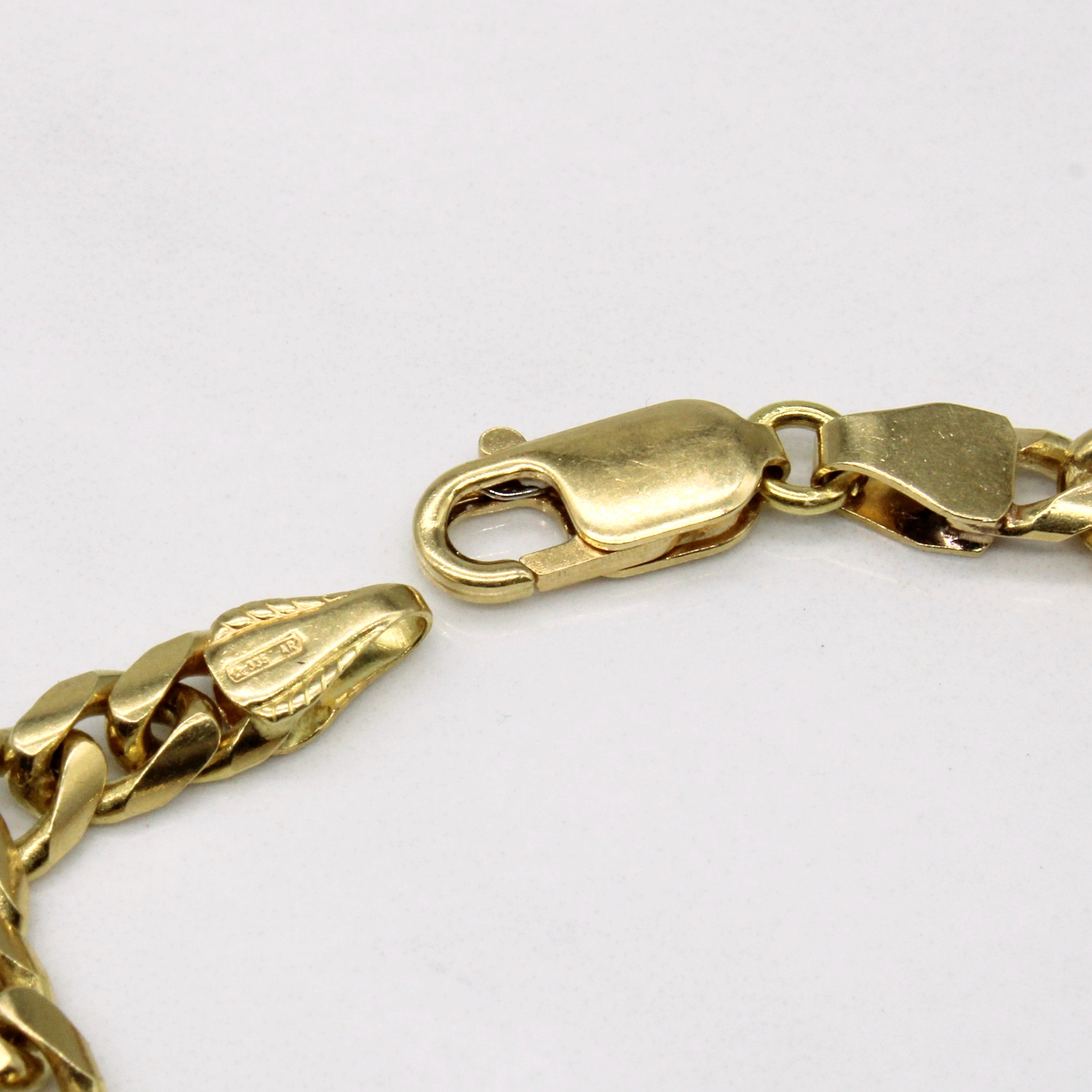 Italian Hallmarked 18k Yellow Gold Curb Link Bracelet | 7.5" |